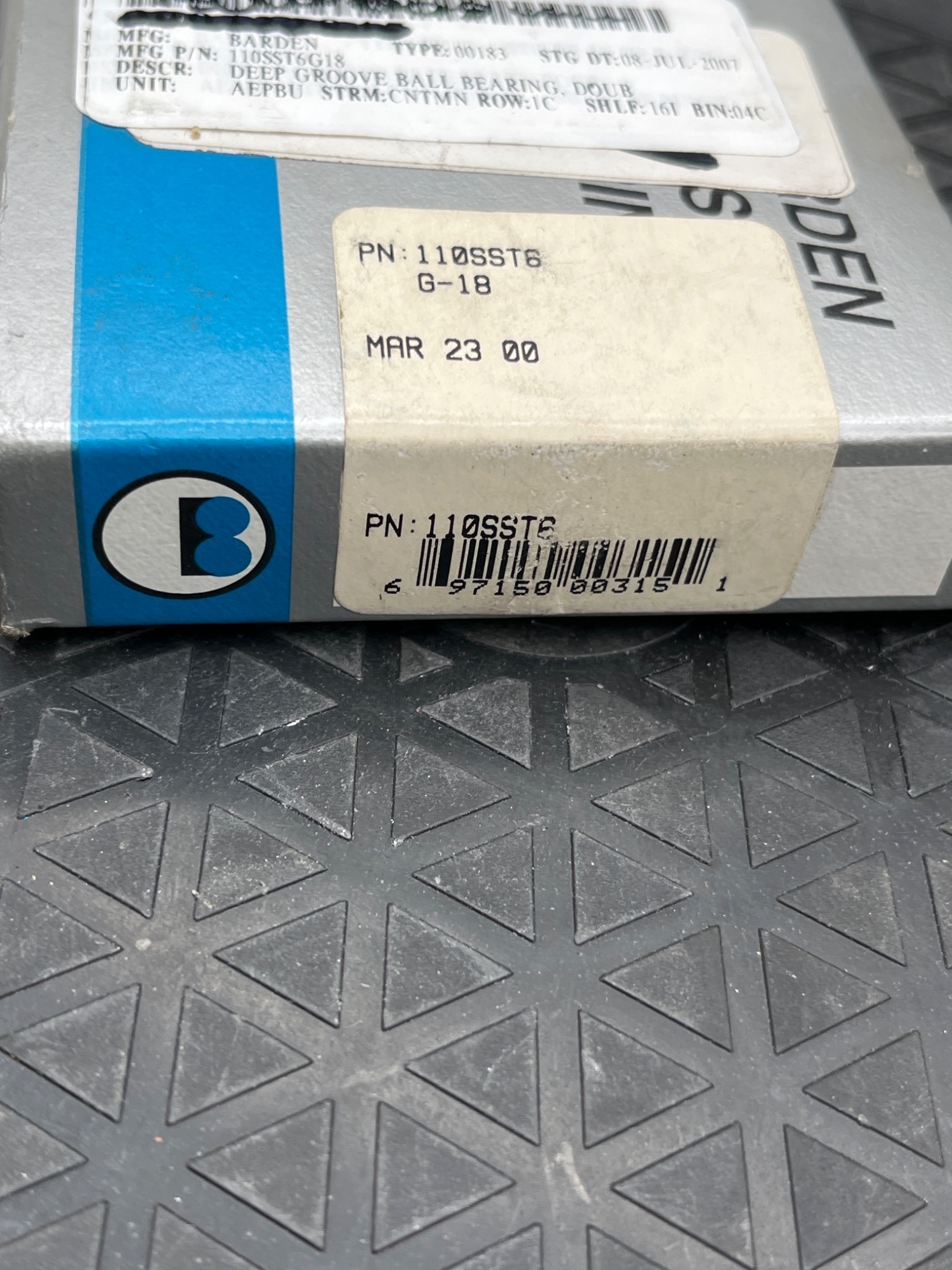 BARDEN 110SST6 G‑18 Precision Deep Groove Ball Bearing NEW 2