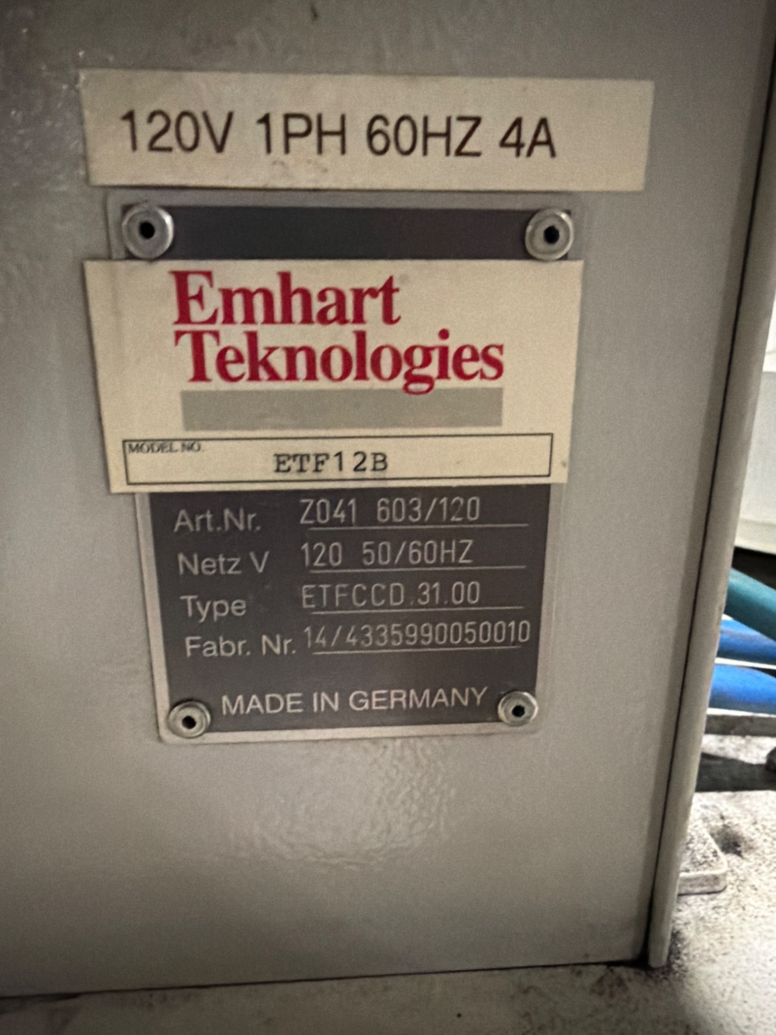 EMHART TEKNOLOGIES ETF12B Vibratory Bowl Feeder Fastener Feeding System USED 5