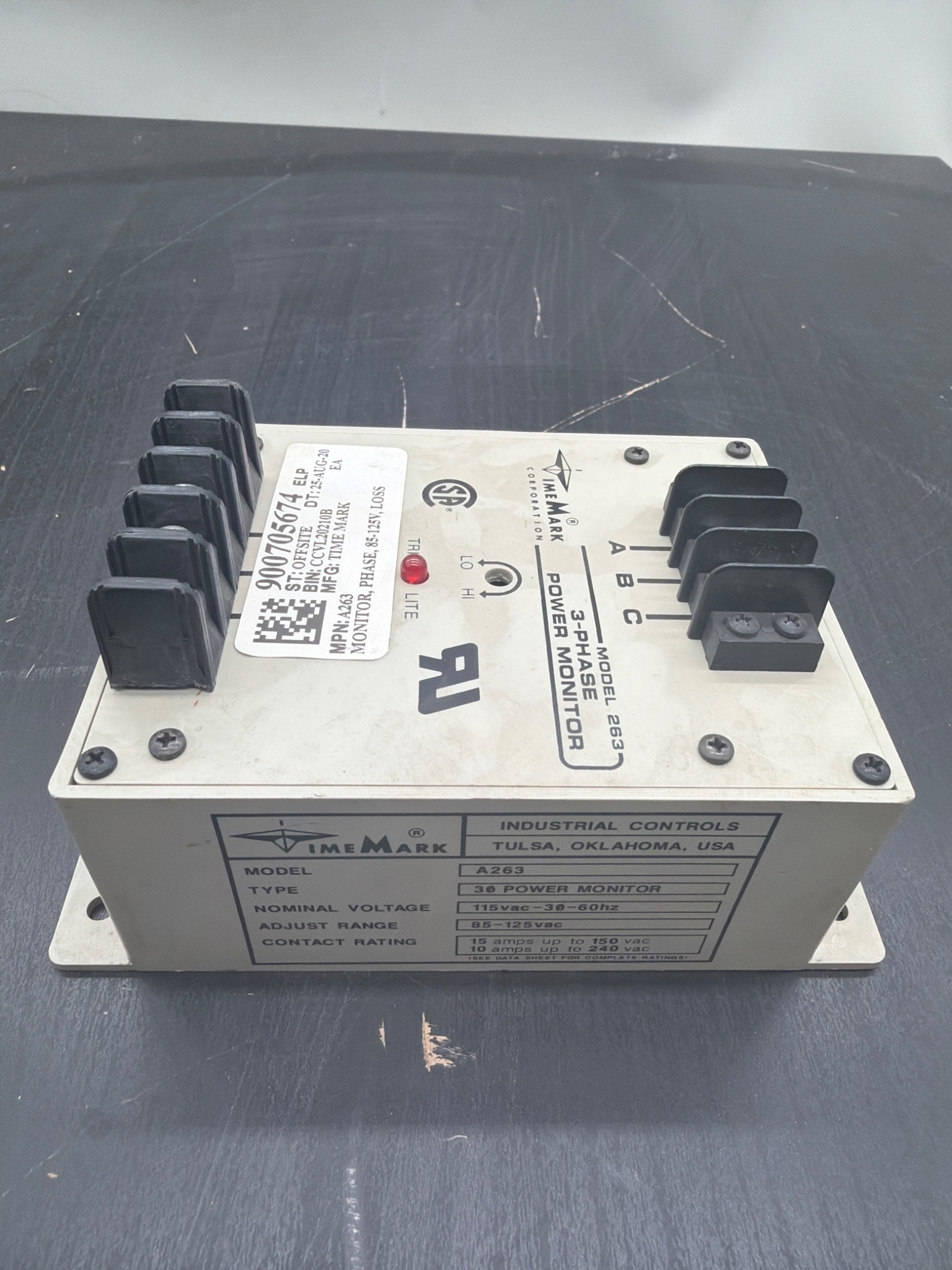 IMEMARK A263 3‑Phase Power Monitor 115 VAC USED 0