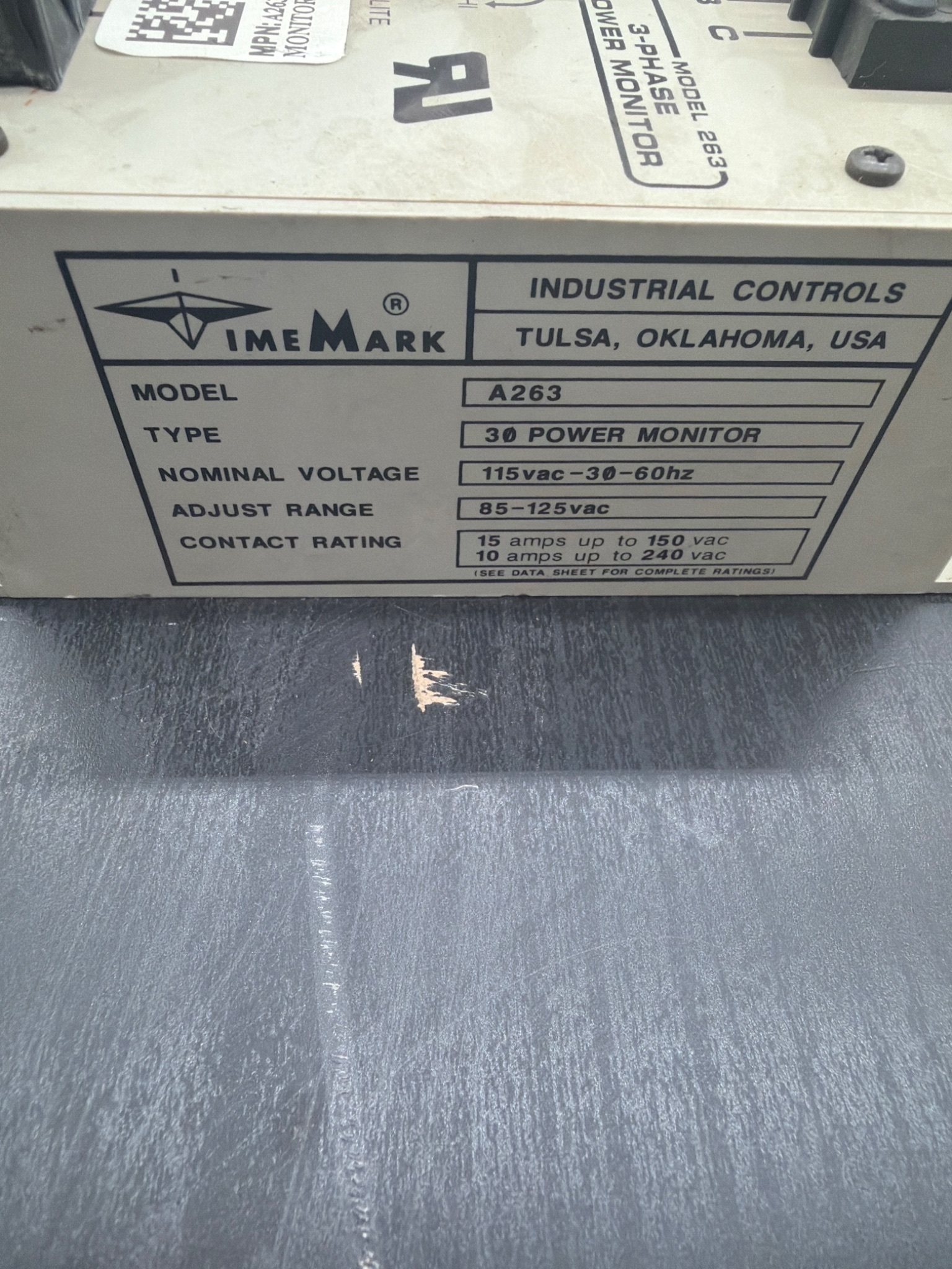IMEMARK A263 3‑Phase Power Monitor 115 VAC USED 1