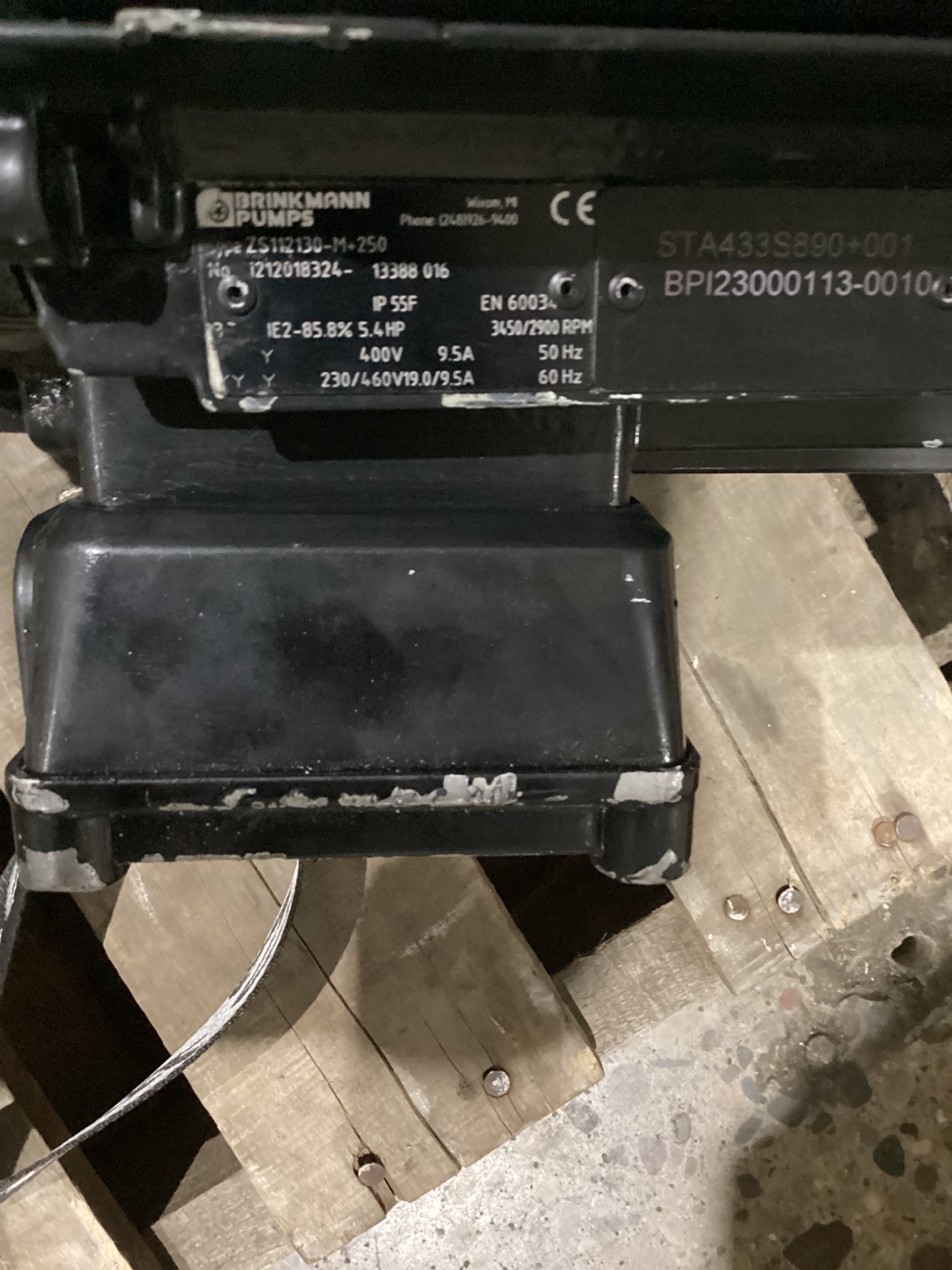 BRINKMANN ZS112130‑M+250 Vertical Immersion Centrifugal Pump USED 3