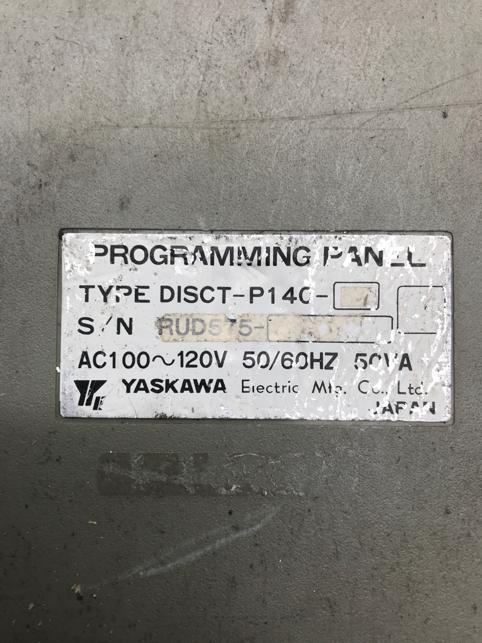 YASKAWA DISCT‑P140‑10 Programming Panel USED 4