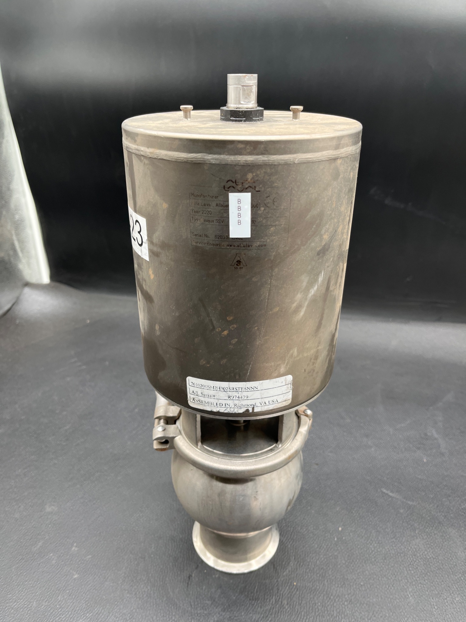 ALFA LAVAL UNIQUE SSV PN10 Pneumatic Seat Valve USED 2