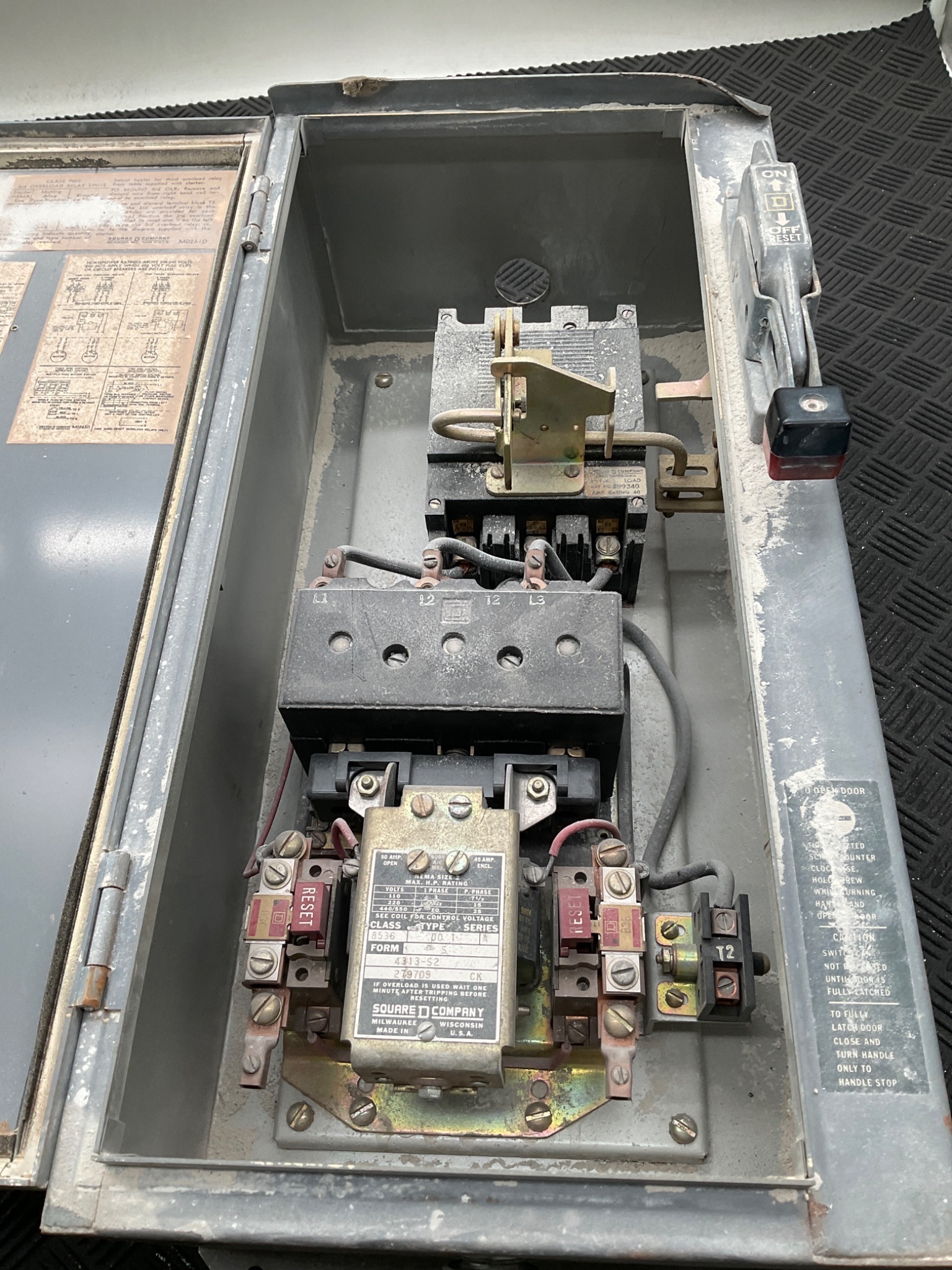 SQUARE D 8536 DO‑1 NEMA Size 1 Motor Starter Assembly USED 0