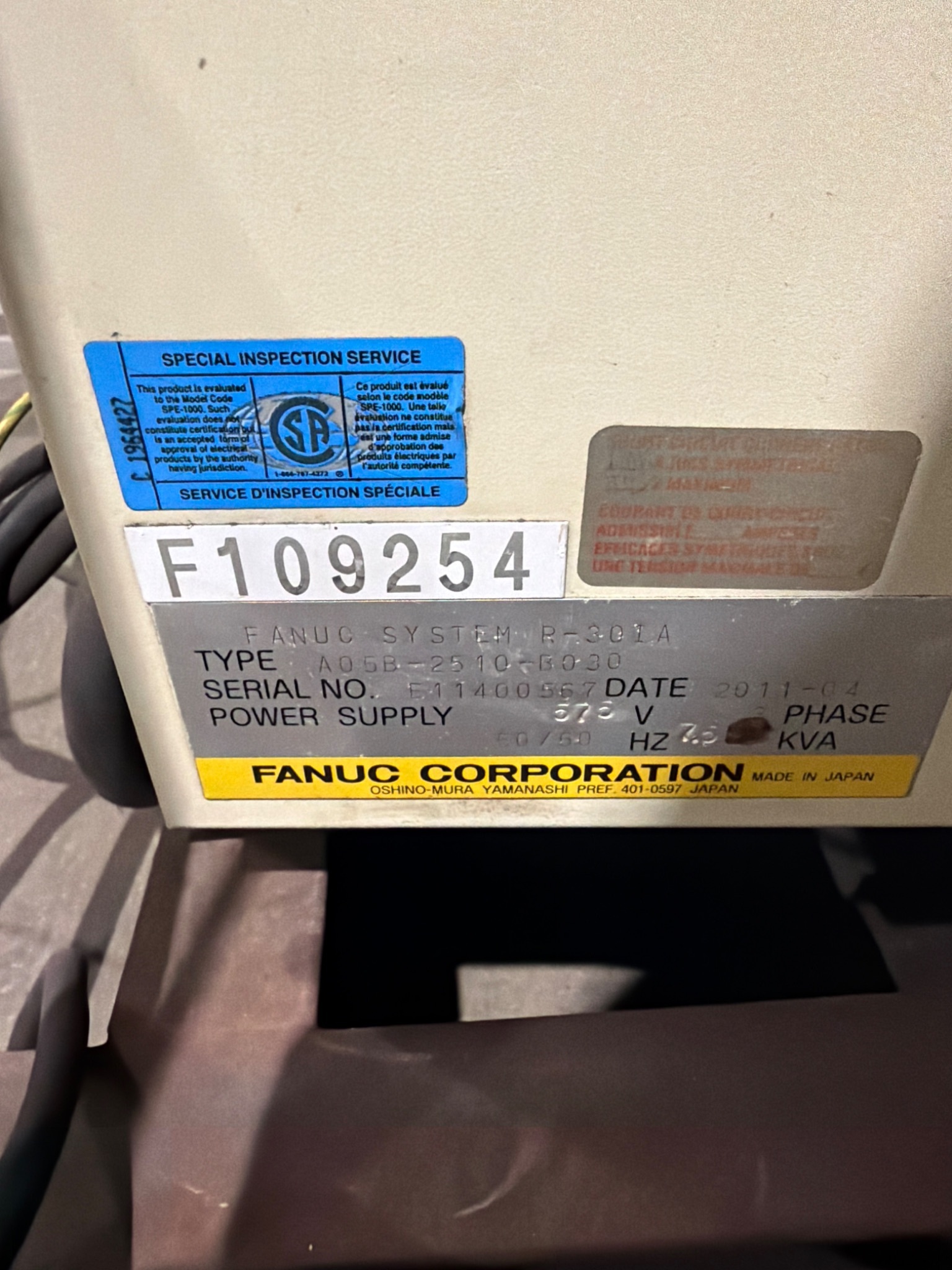 FANUC R-2000iB/210F Complete w/ R-30iA Controls USED 10
