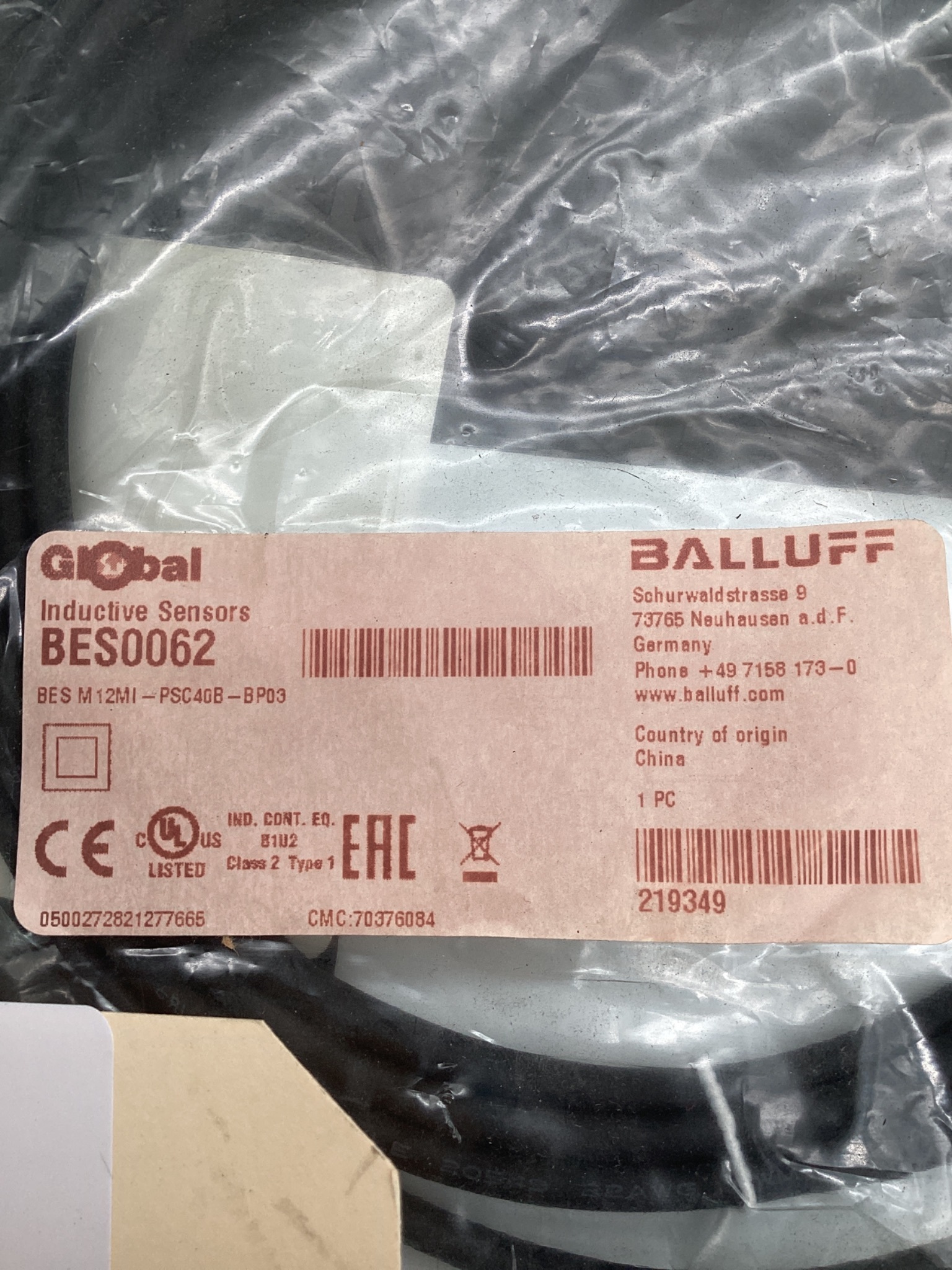 BALLUFF BES0062 Inductive Proximity Sensor NEW 4