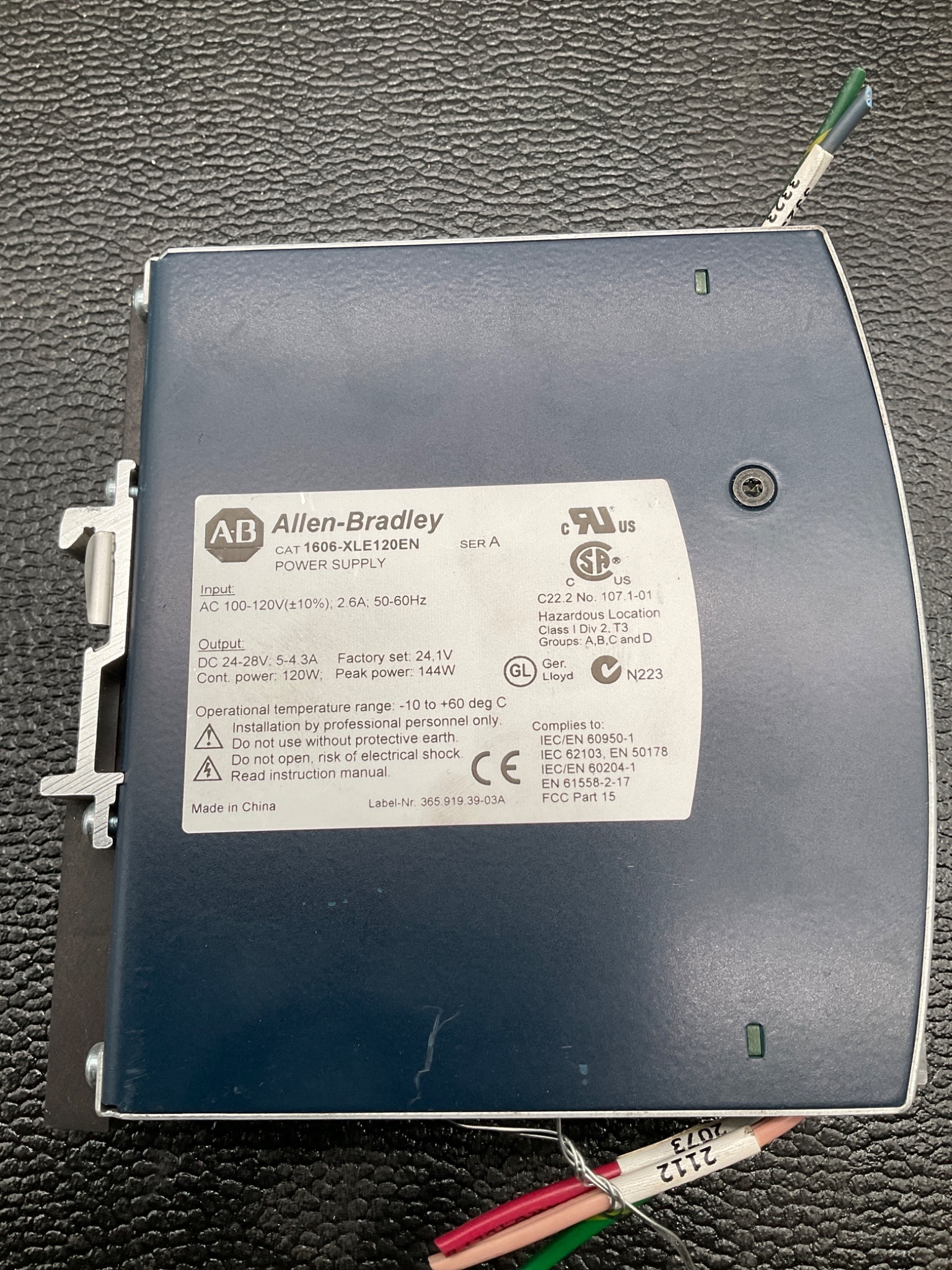 ALLEN‑BRADLEY 1606‑XLE120EN Power Supply 24VDC USED 2
