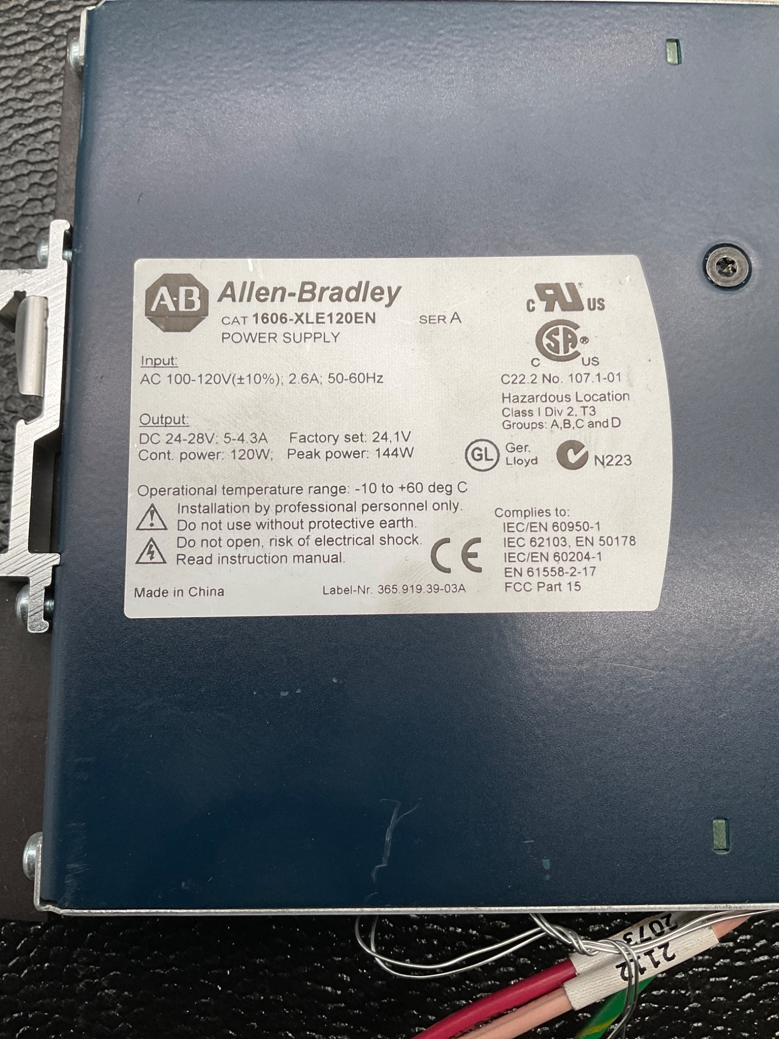 ALLEN‑BRADLEY 1606‑XLE120EN Power Supply 24VDC USED 4