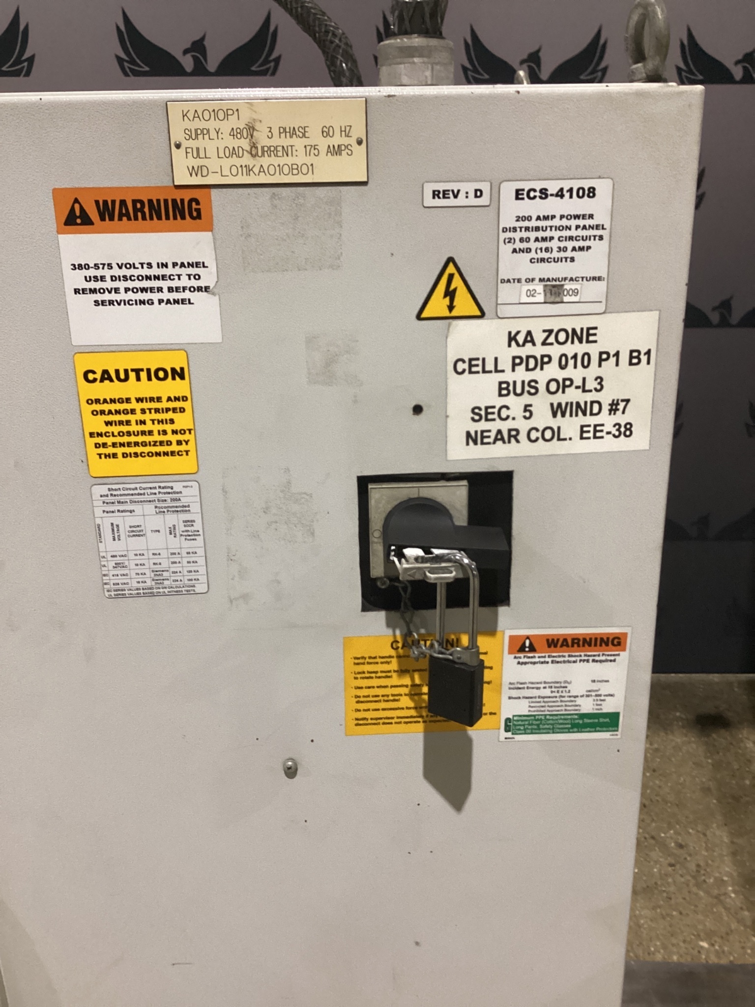 Industrial Power Distribution Panel PDP KA010P1 USED 5