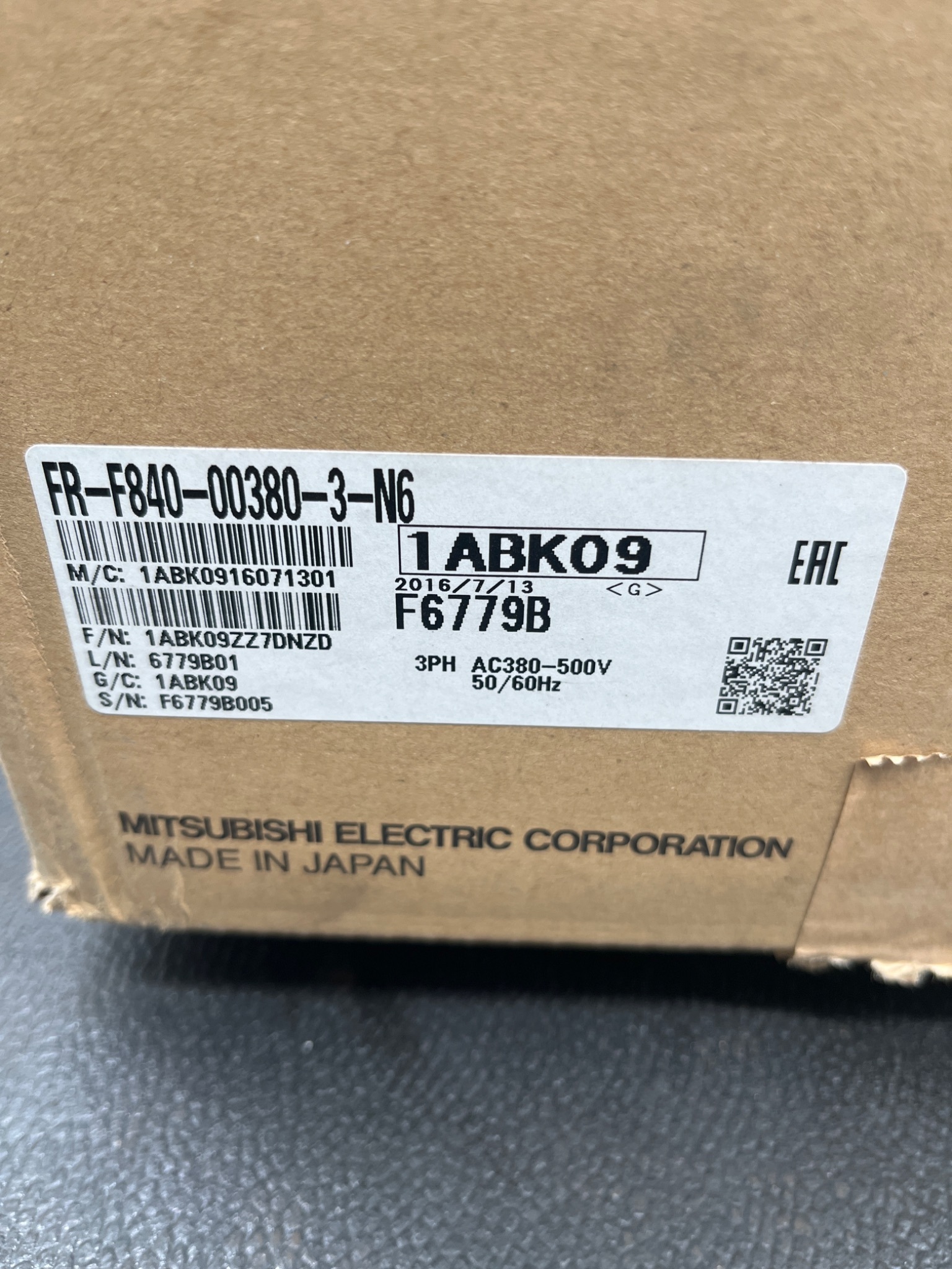 MITSUBISHI ELECTRIC FR‑F840‑00380‑3‑N6 Variable Frequency Drive NEW 1
