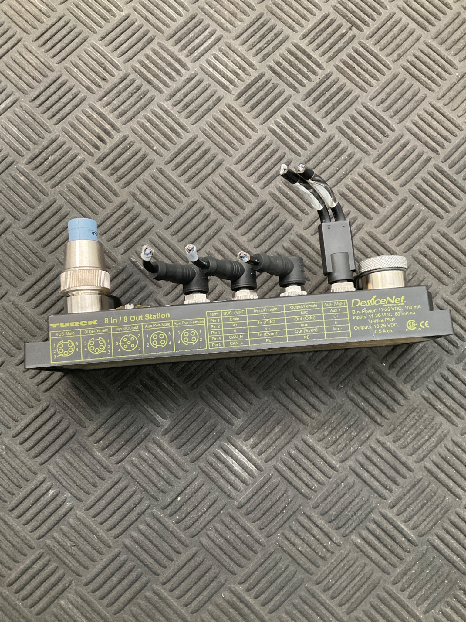 TURCK FDNF‑S0808G‑TT/CS30064 DeviceNet 8‑In / 8‑Out Remote I/O Module USED 2