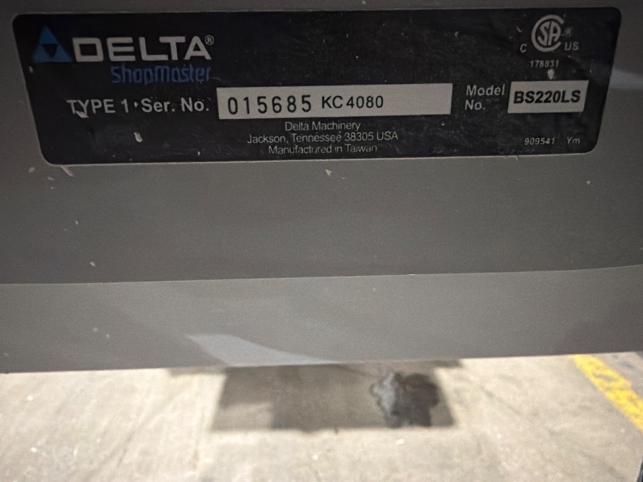 DELTA ShopMaster BS220LS Vertical Band Saw / Disc Sander USED 6