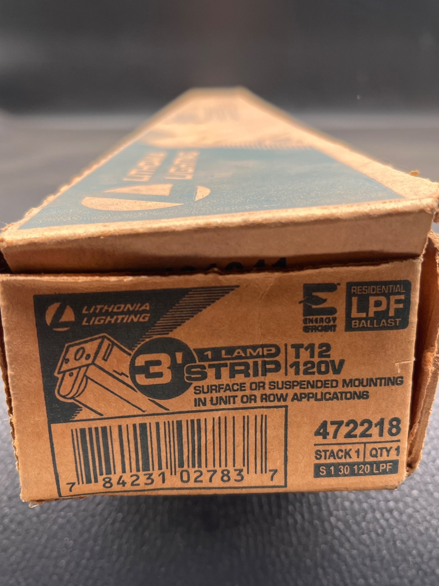 LITHONIA LIGHTING S130 120 LPF 3ft Narrow Strip Fluorescent Light NEW 3