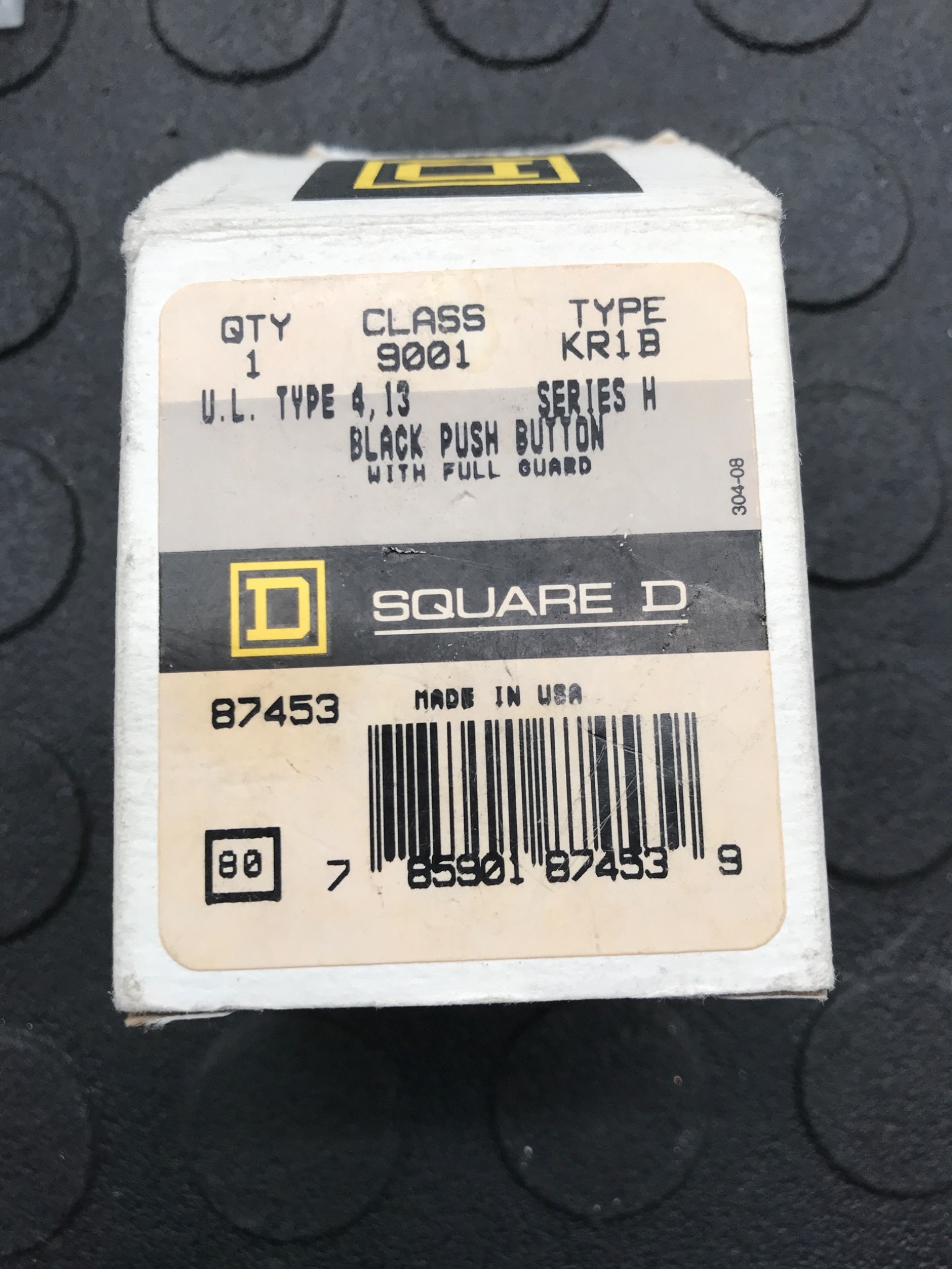 SQUARE D 9001‑KR1B Push Button Operator Black Full Guard NEW 3