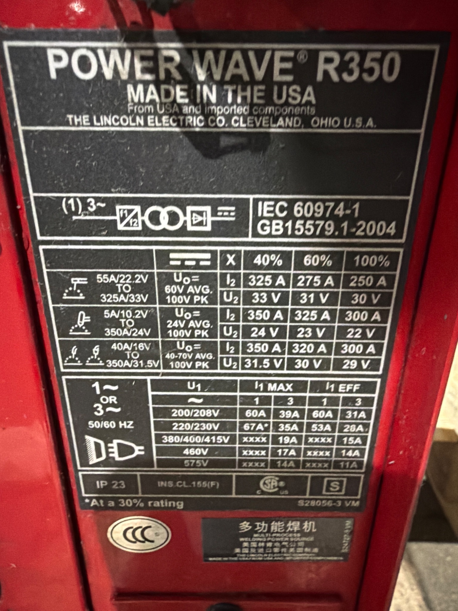 LINCOLN ELECTRIC Power Wave R350 Welding Power Source USED 3