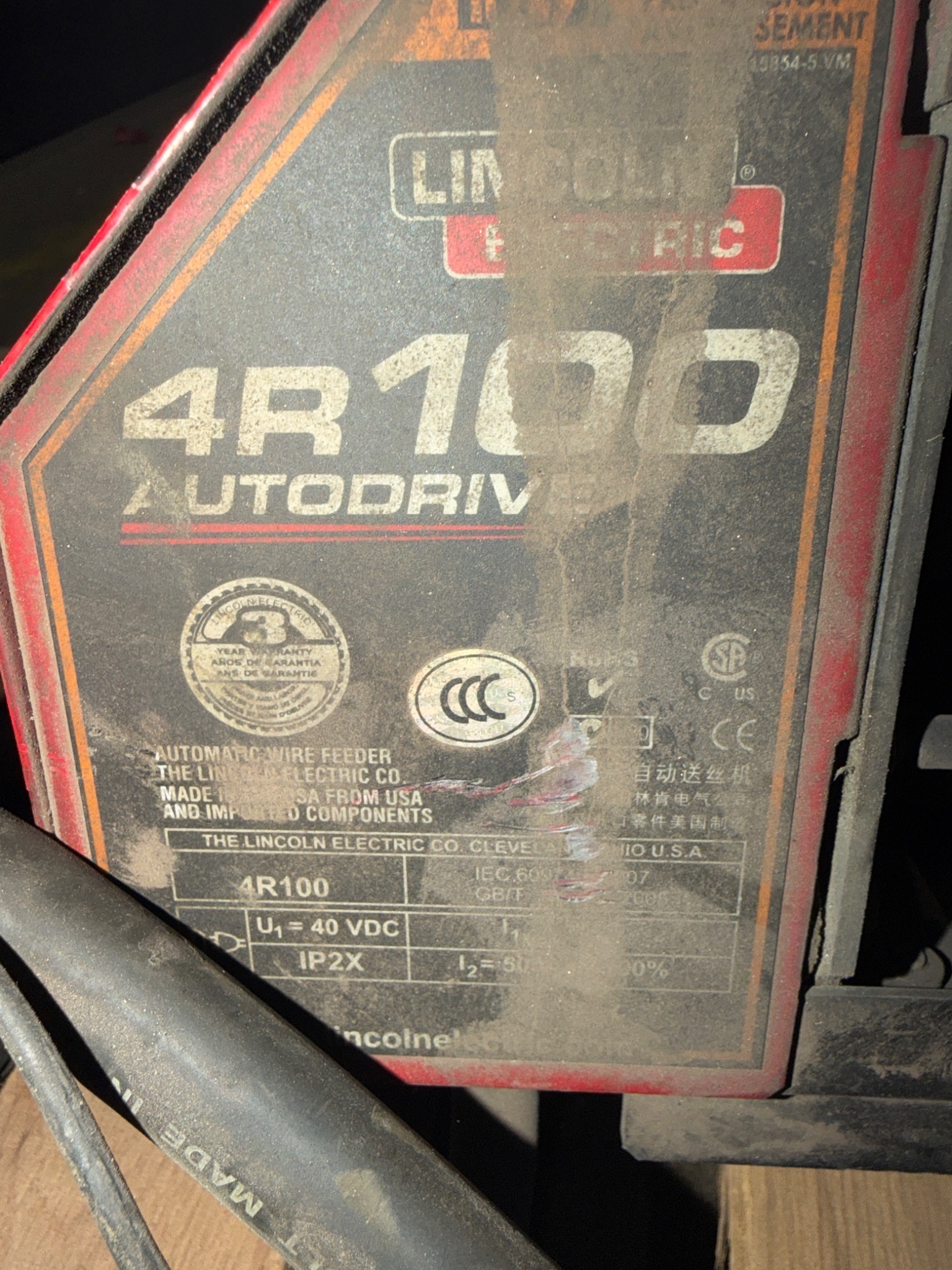 LINCOLN ELECTRIC AUTODRIVE 4R100 Industrial Wire Feeder USED 0