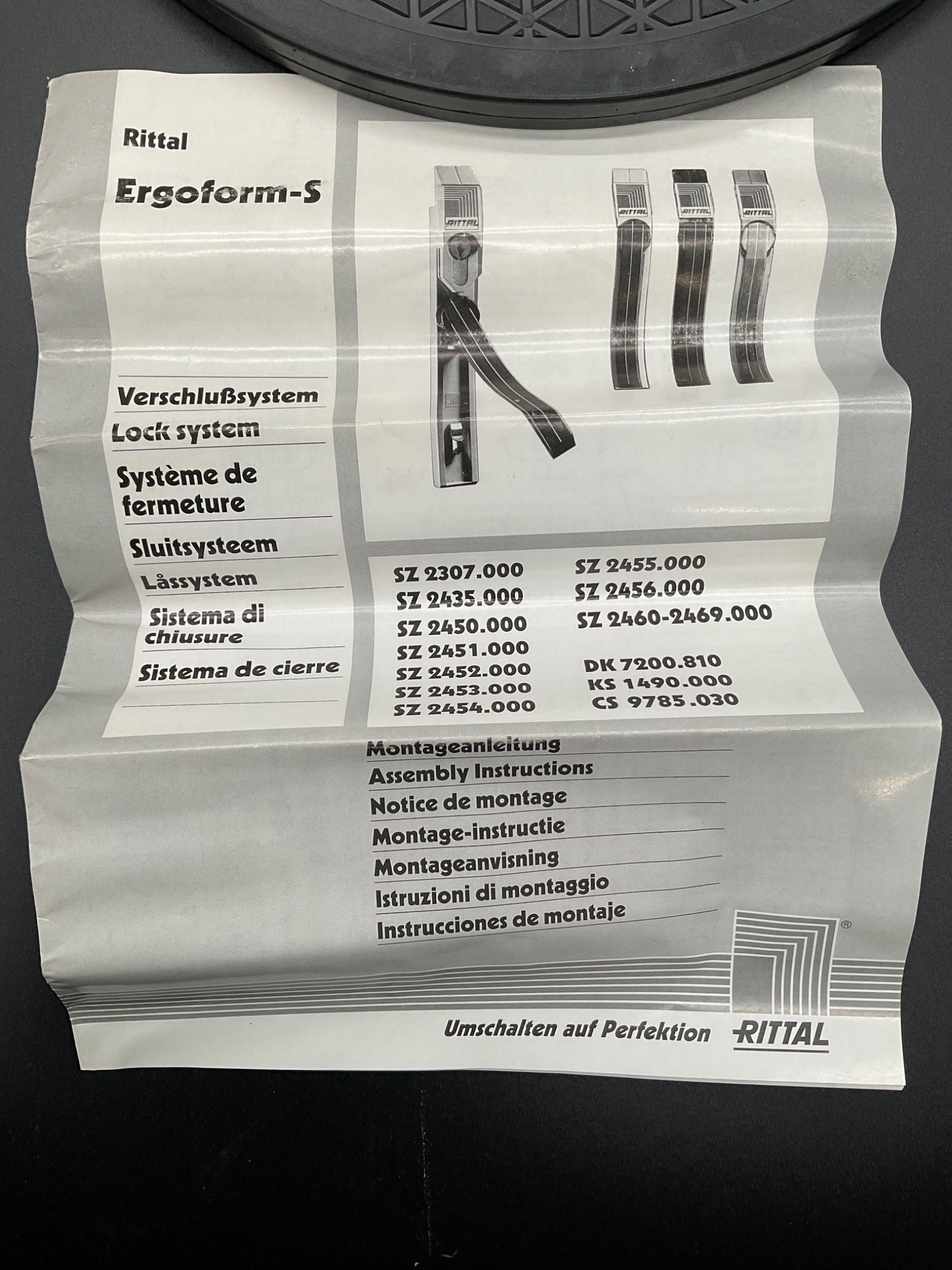 RITTAL SZ 2435.000 Ergoform‑S Enclosure Handle Lock System NEW 2