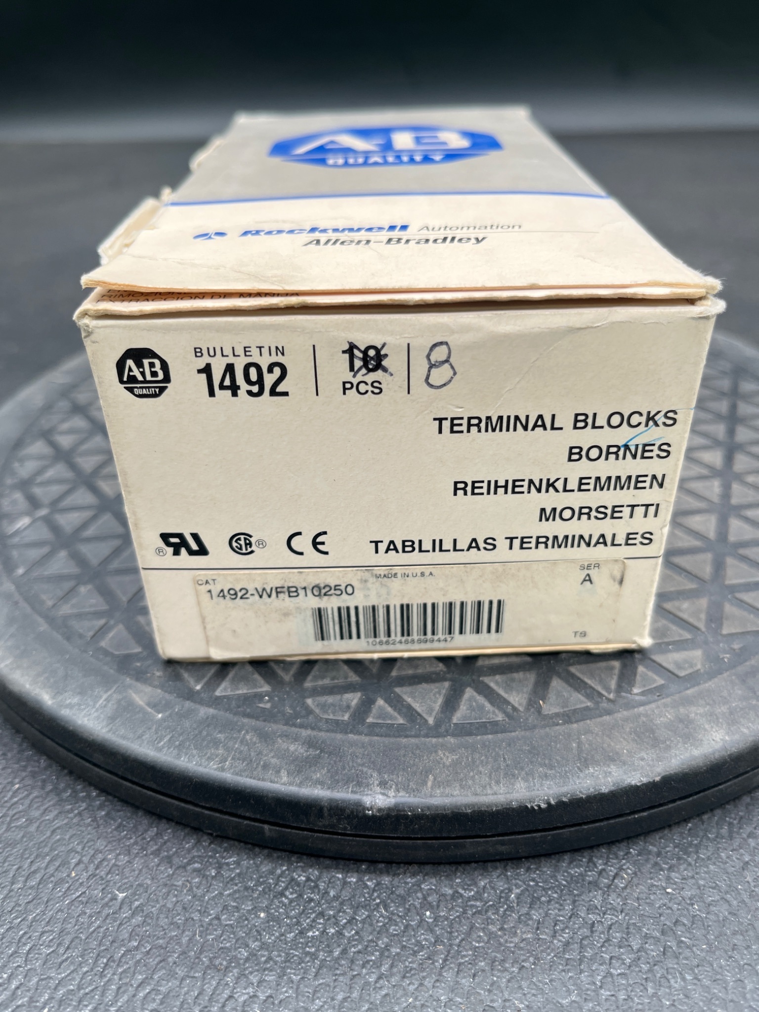 ALLEN‑BRADLEY 1492‑WFB10250 Series A Terminal Blocks BOX OF 8 NEW 2