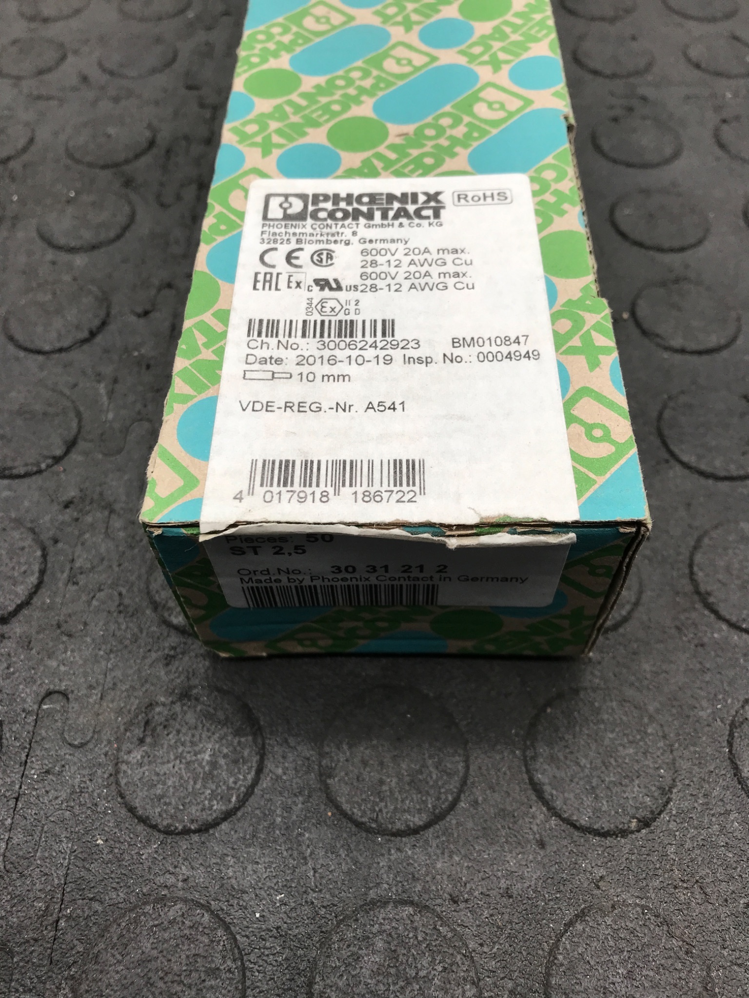 PHOENIX CONTACT ST 3031212 Feed‑Through Terminal Block NEW Box of 50 1
