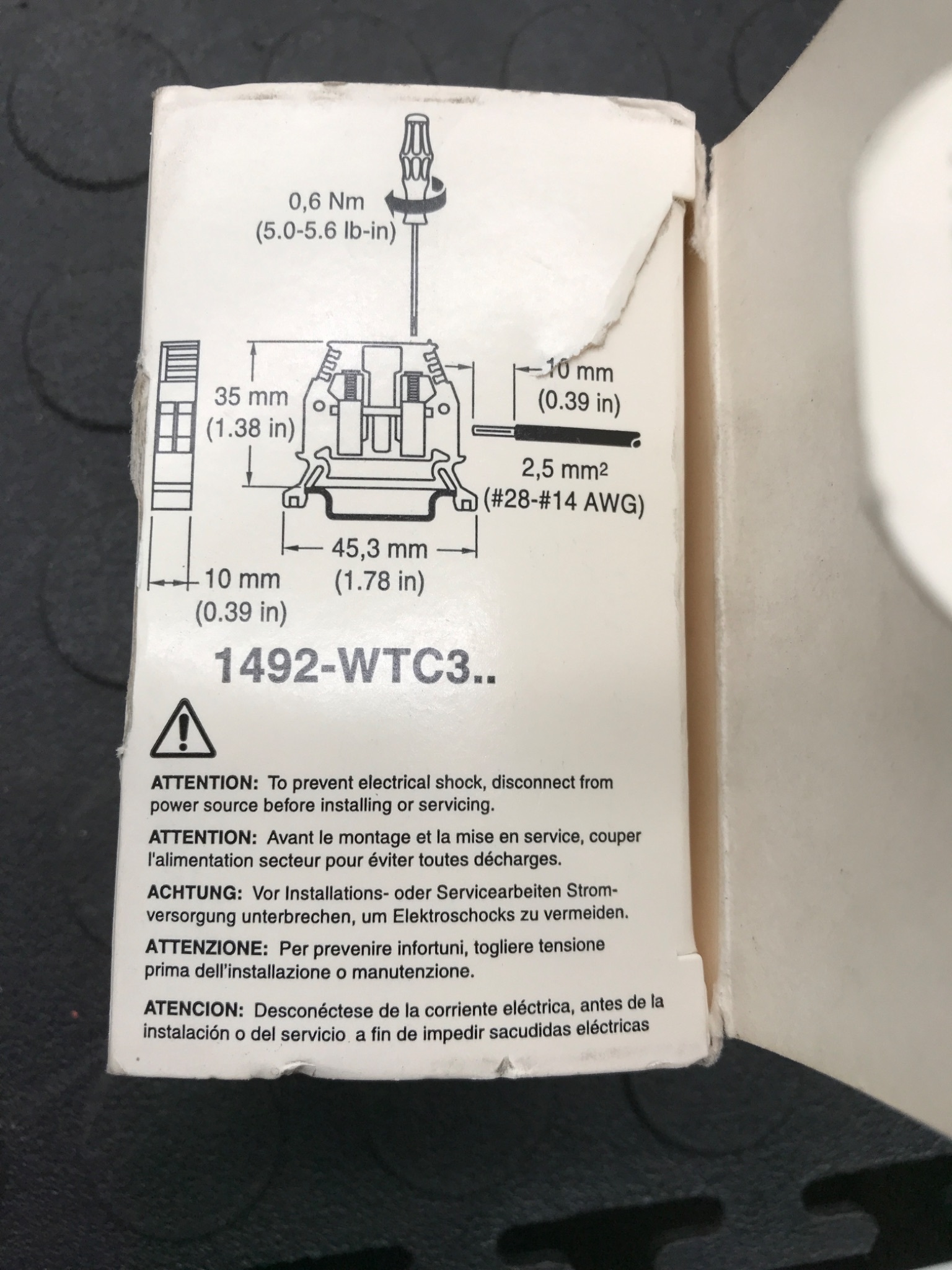 ALLEN‑BRADLEY 1492‑WTC3K Type K Thermocouple Terminal Block NEW Box of 10 3