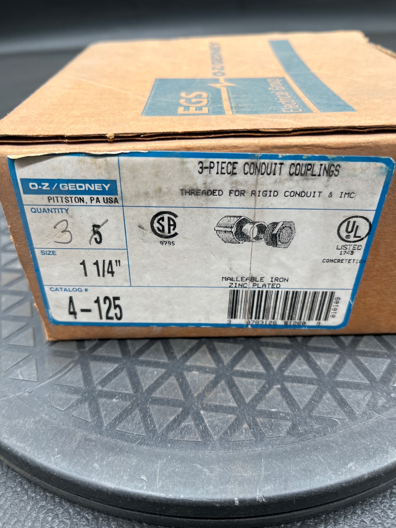 O‑Z GEDNEY 4‑125 3‑Piece Conduit Couplings NEW 1