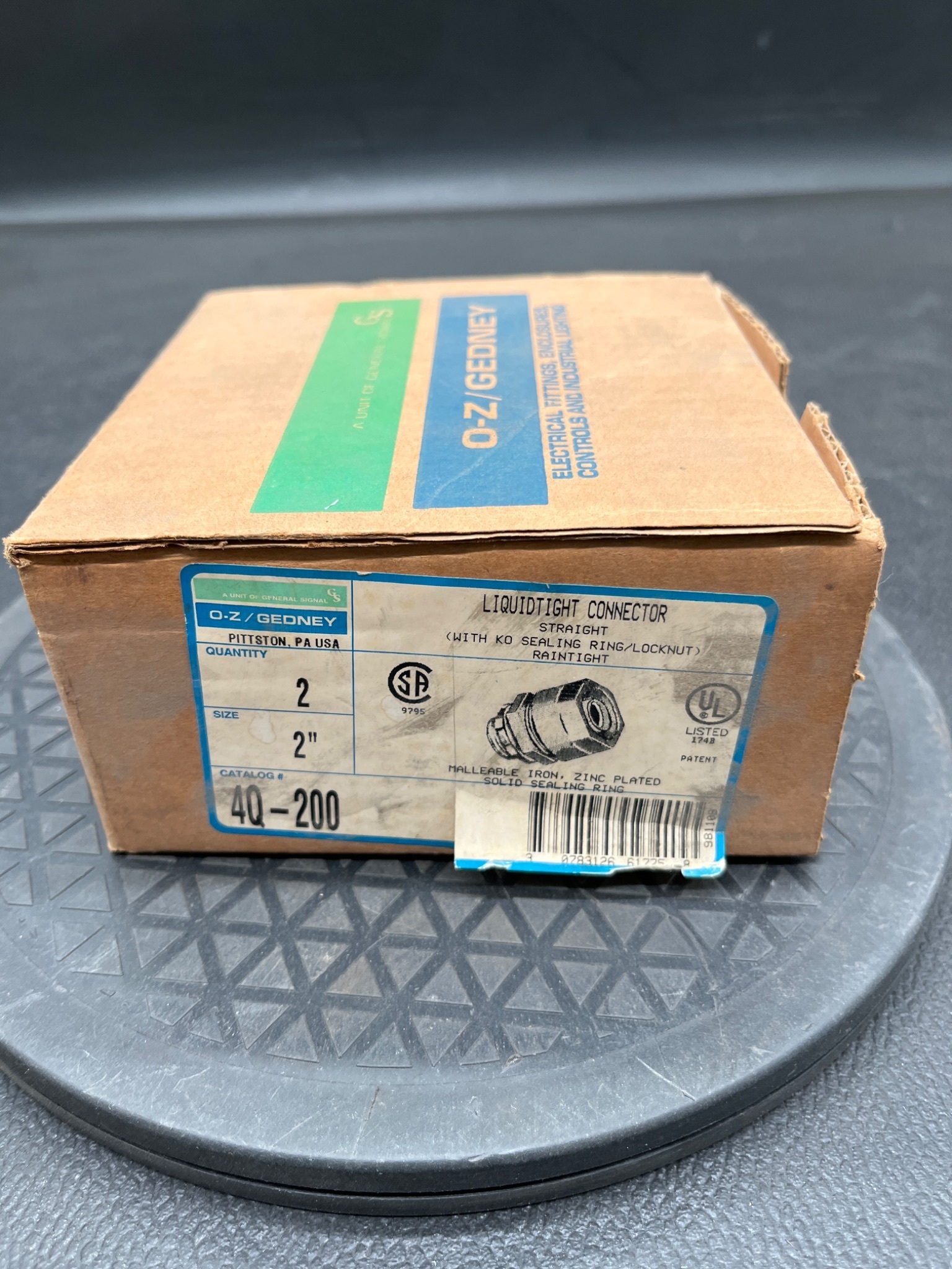 GENERAL SIGNAL O‑Z GEDNEY 4Q‑200 Liquidtight Straight Connector NEW 1