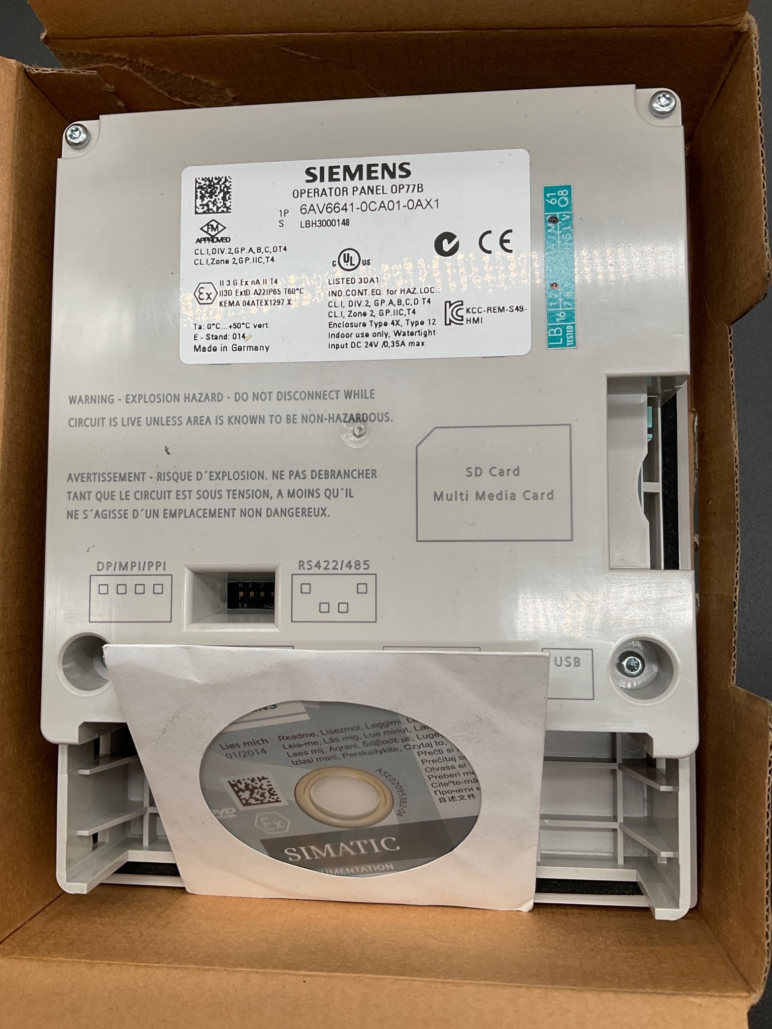 SIEMENS 6AV6641‑0CA01‑0AX1 SIMATIC Panel Operator Panel NEW 5