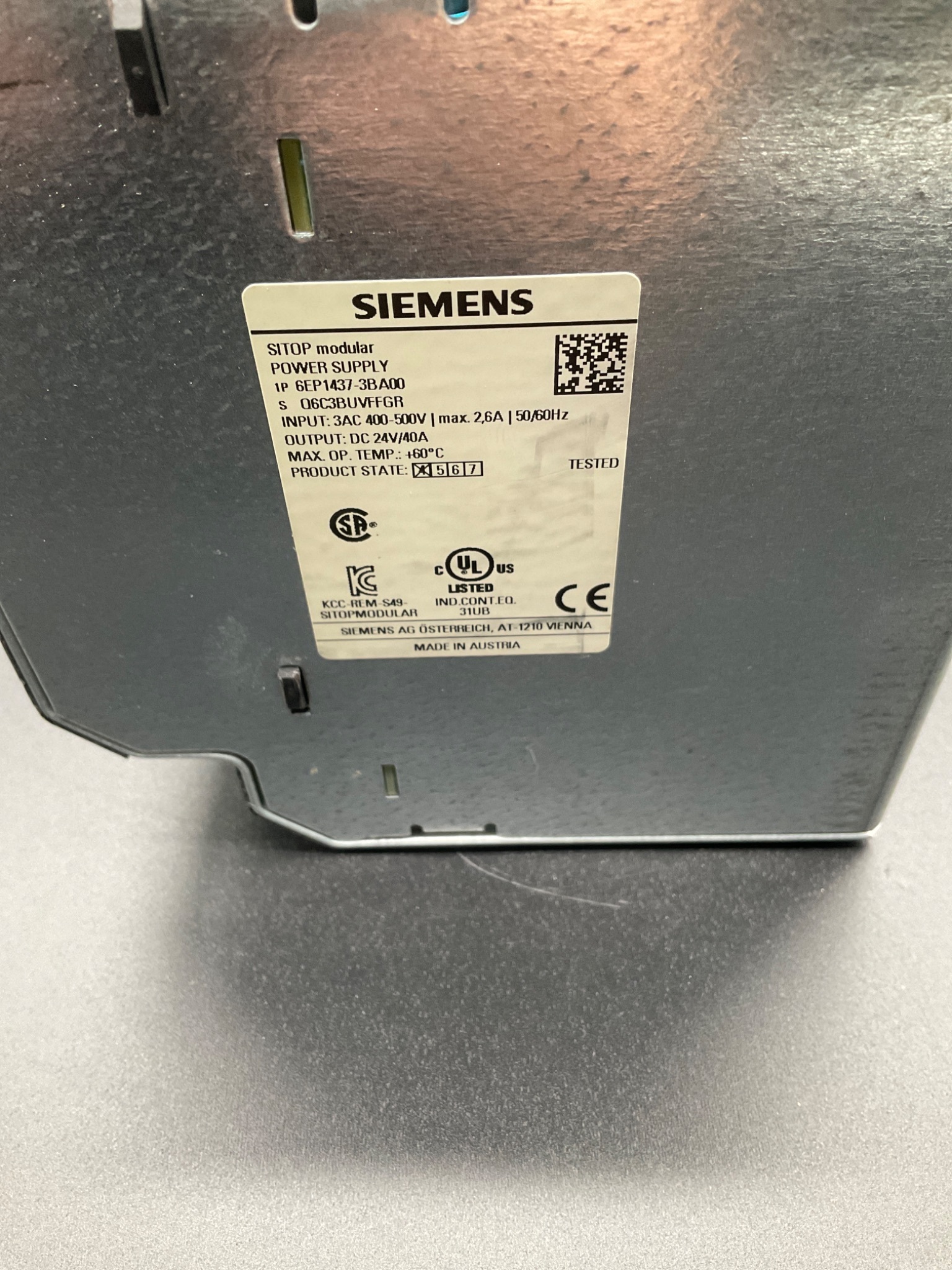 SIEMENS 6EP1437‑3BA00 SITOP Modular Power Supply USED 3