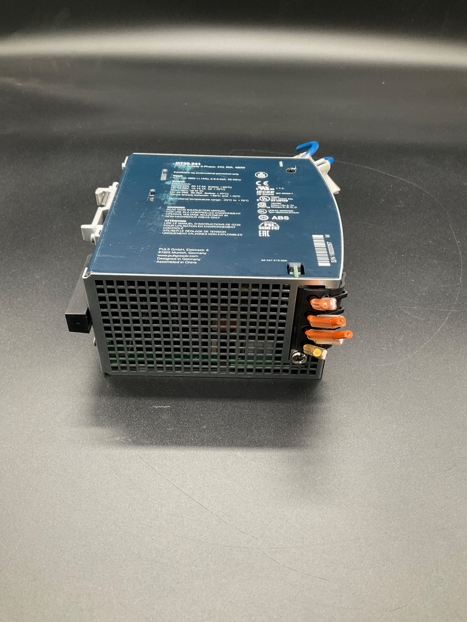 PULS QT20.241 DIN Rail Power Supply 24VDC 20A USED 4