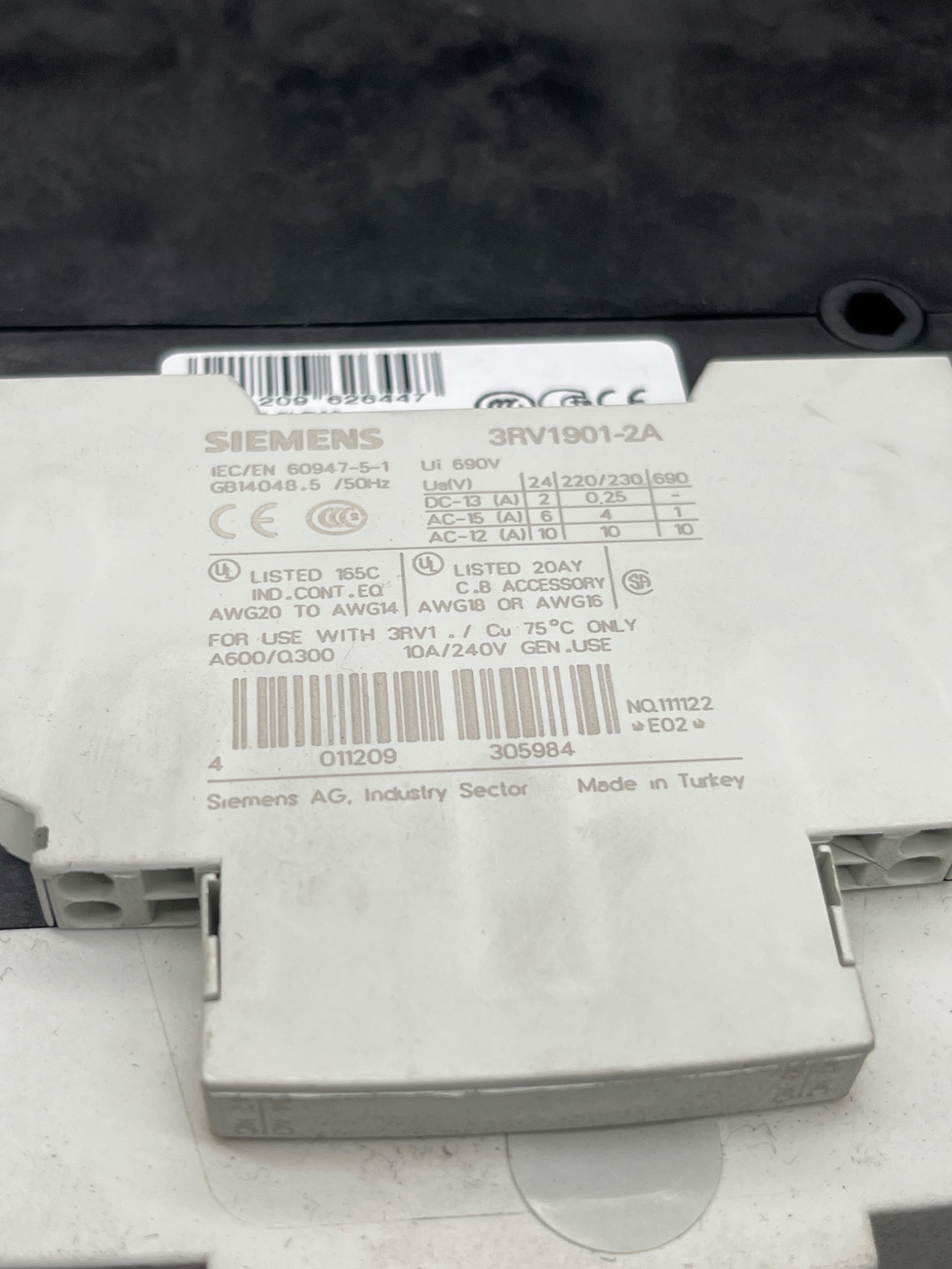 SIEMENS 3RV1742‑5LD10 Motor Protection Circuit Breaker USED 5