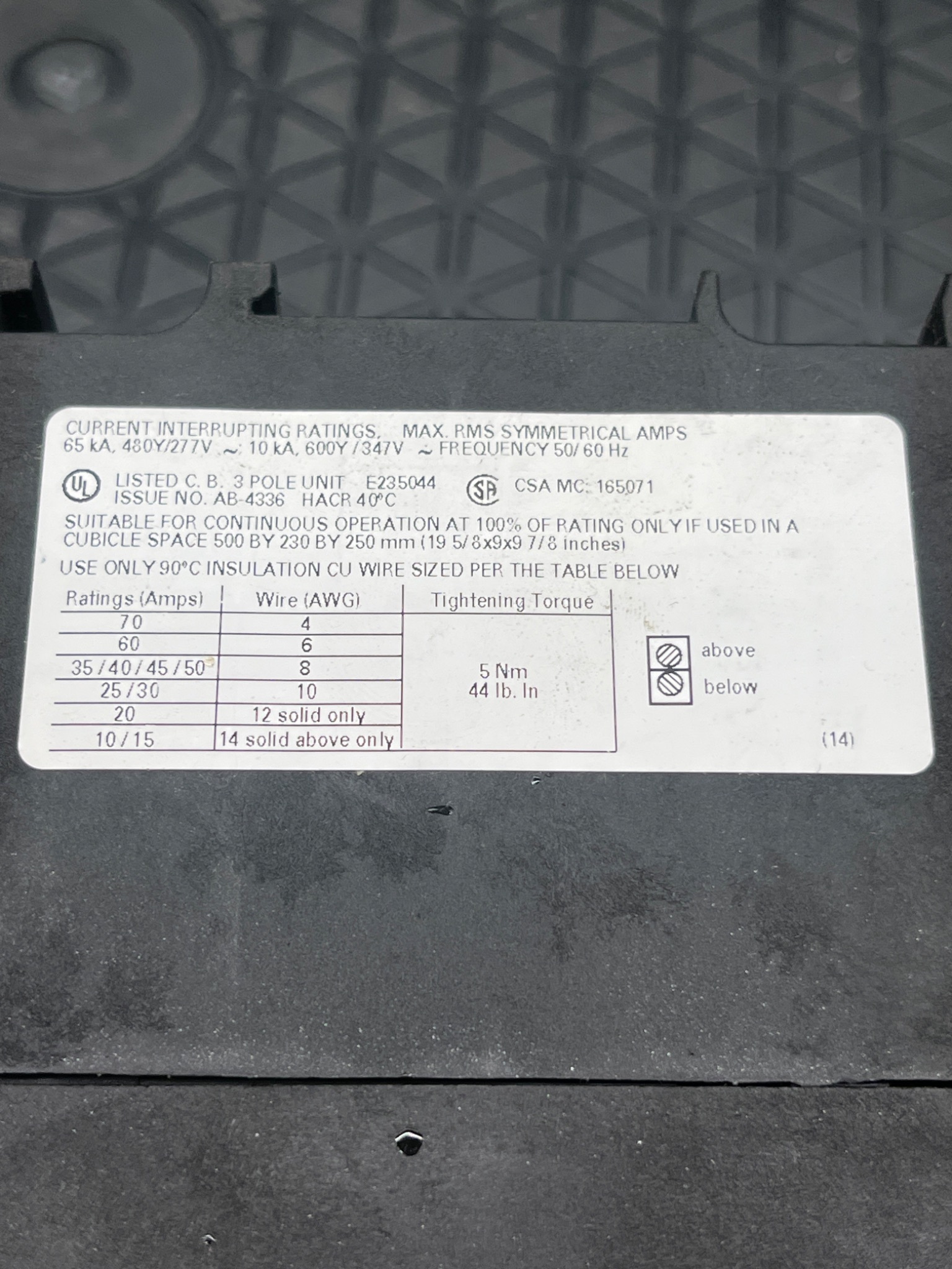 SIEMENS 3RV1742‑5QD10 Motor Protection Circuit Breaker USED 5