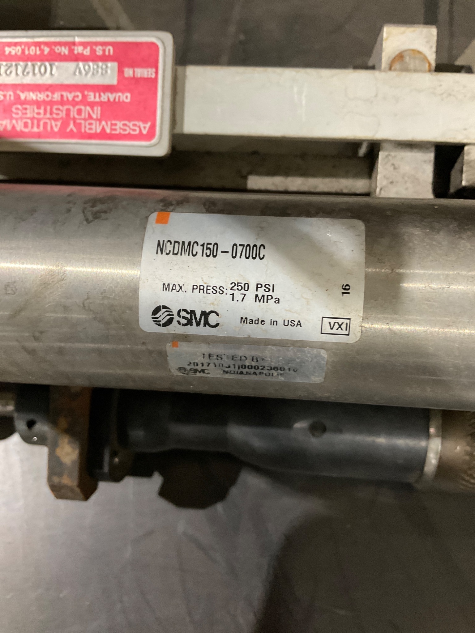 ASSEMBLY AUTOMATION INDUSTRIES Linear Actuator Assembly with SMC Cylinders USED 2