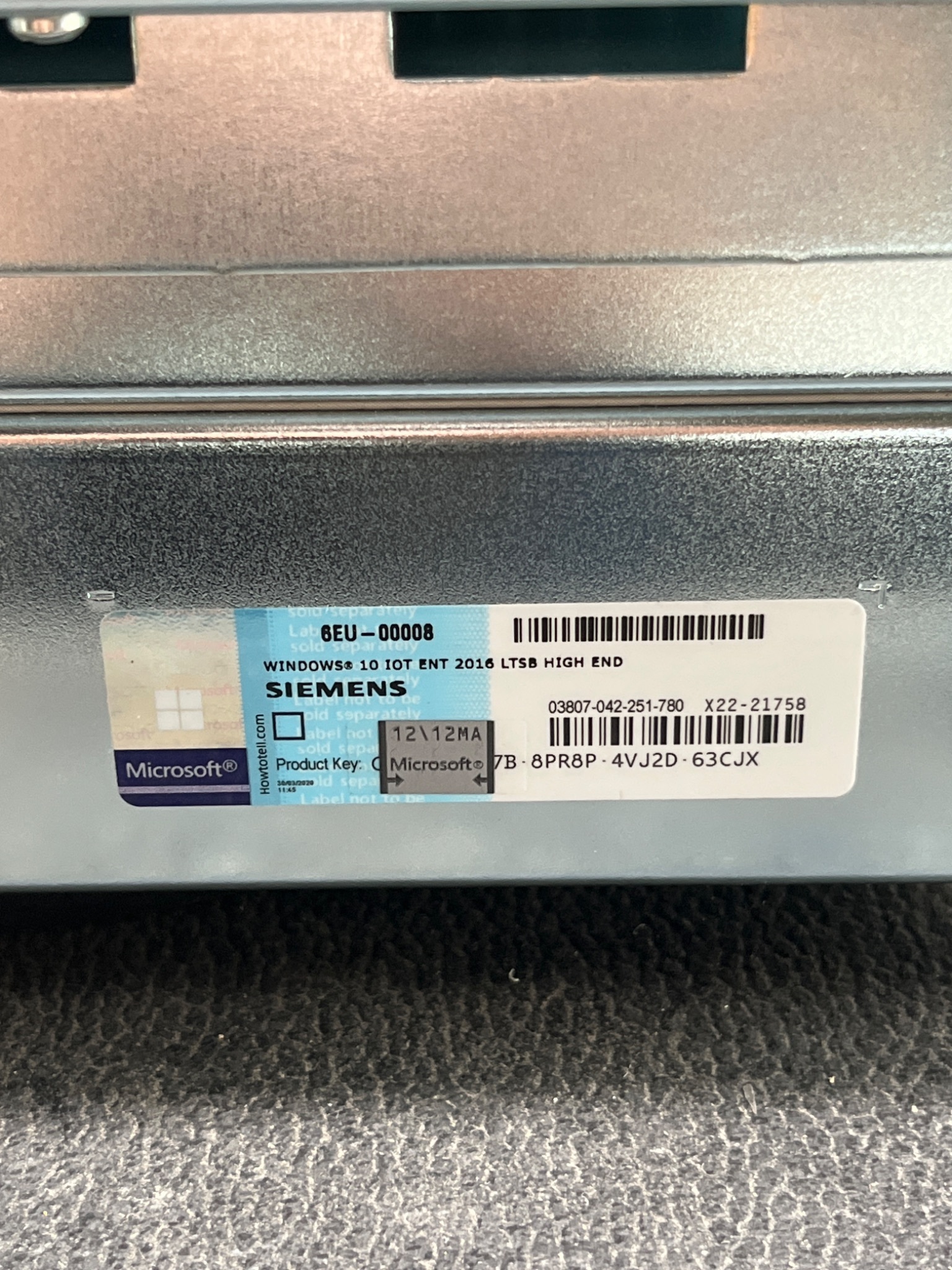 SIEMENS 6AV7260‑0GM40‑0FA6 SIMATIC IPC677D 15" Touch Panel PC USED 3