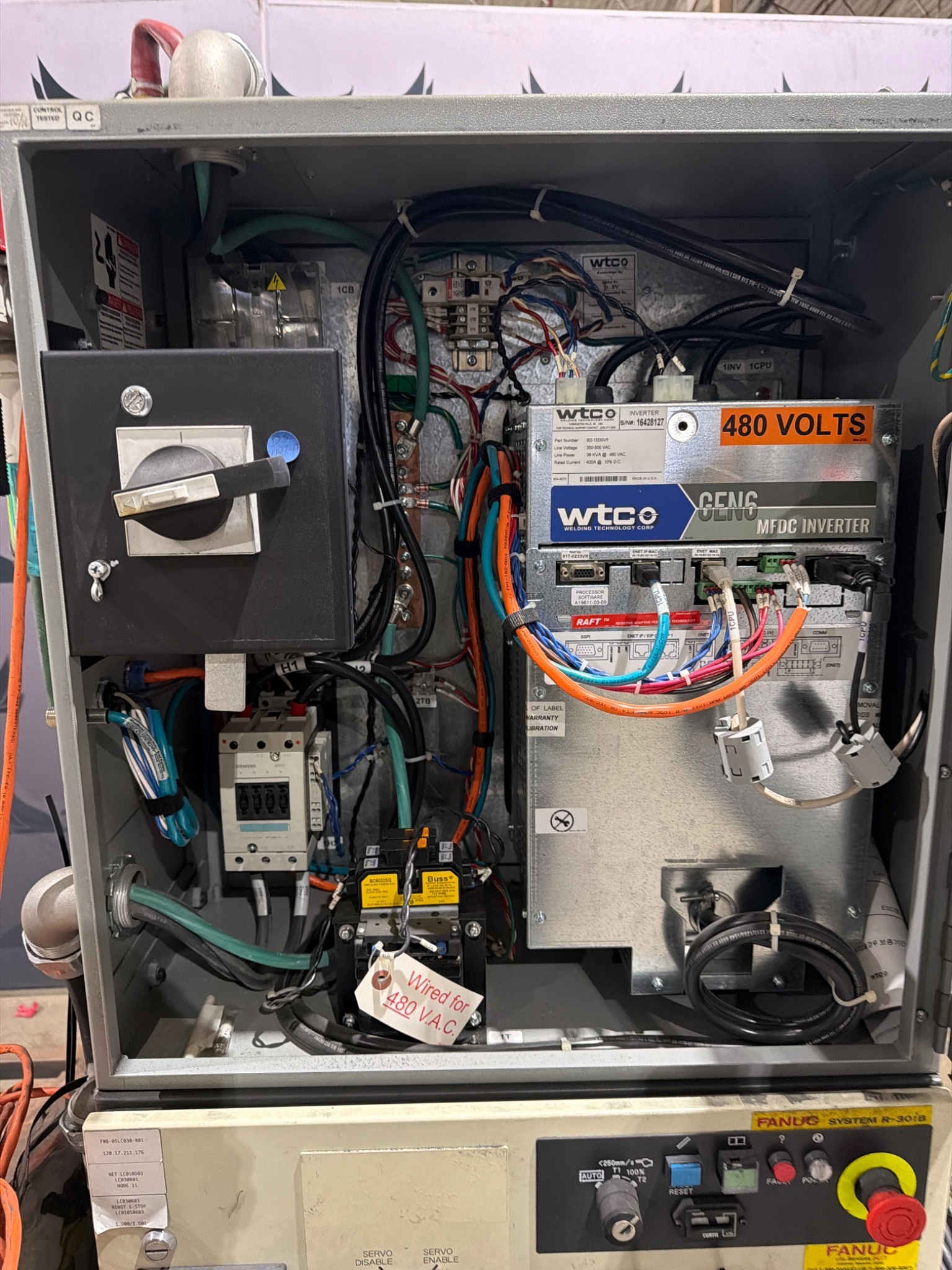 FANUC R‑2000iB/210F Complete w/ R‑30iB Controller, WTC Weld Controls USED 10