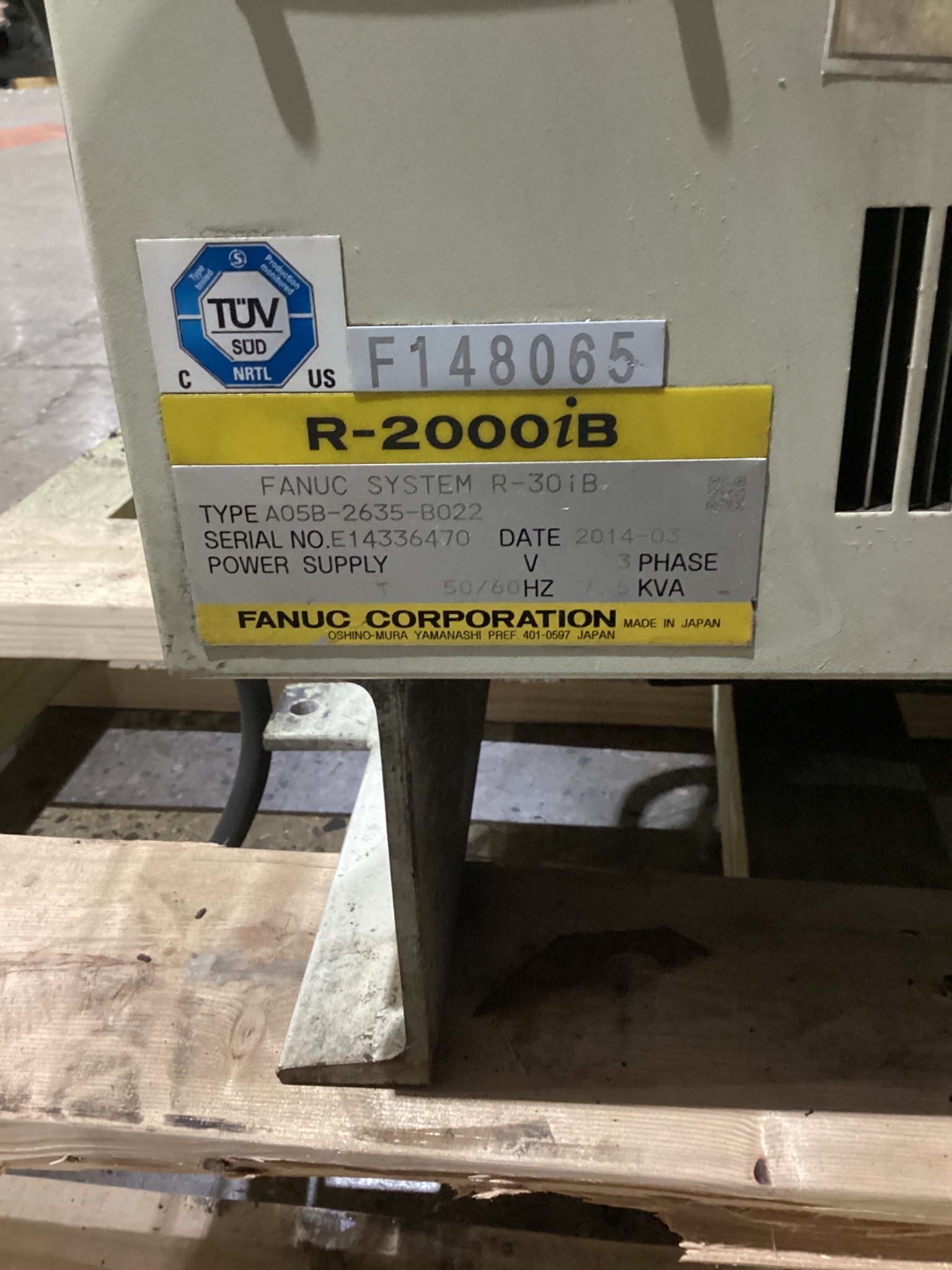 FANUC R-2000iB/210F w/ R-30iB Controls USED - Missing Teach Pendant 3