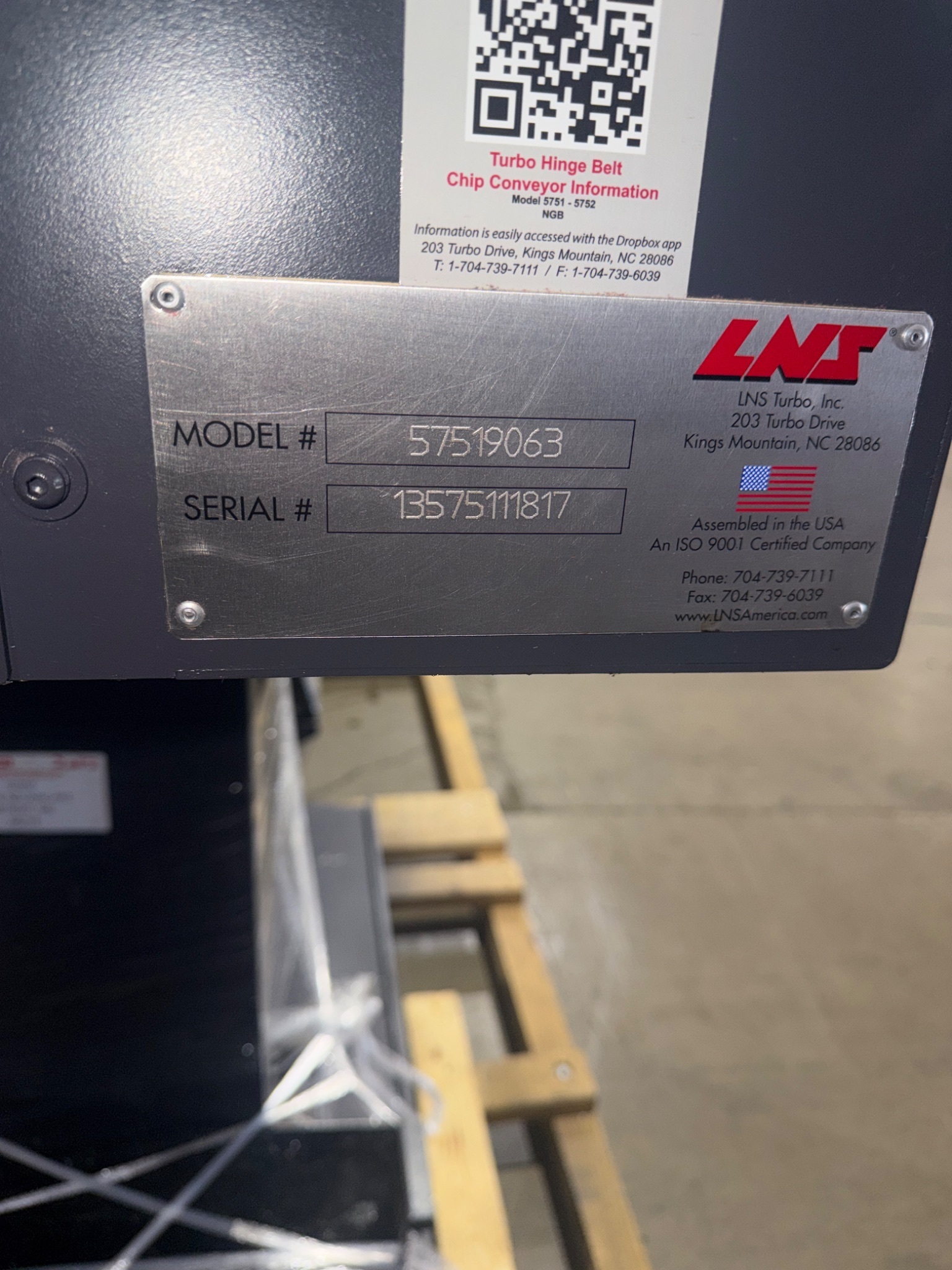 LNS 57519063 Turbo HB Chip Conveyor USED 6