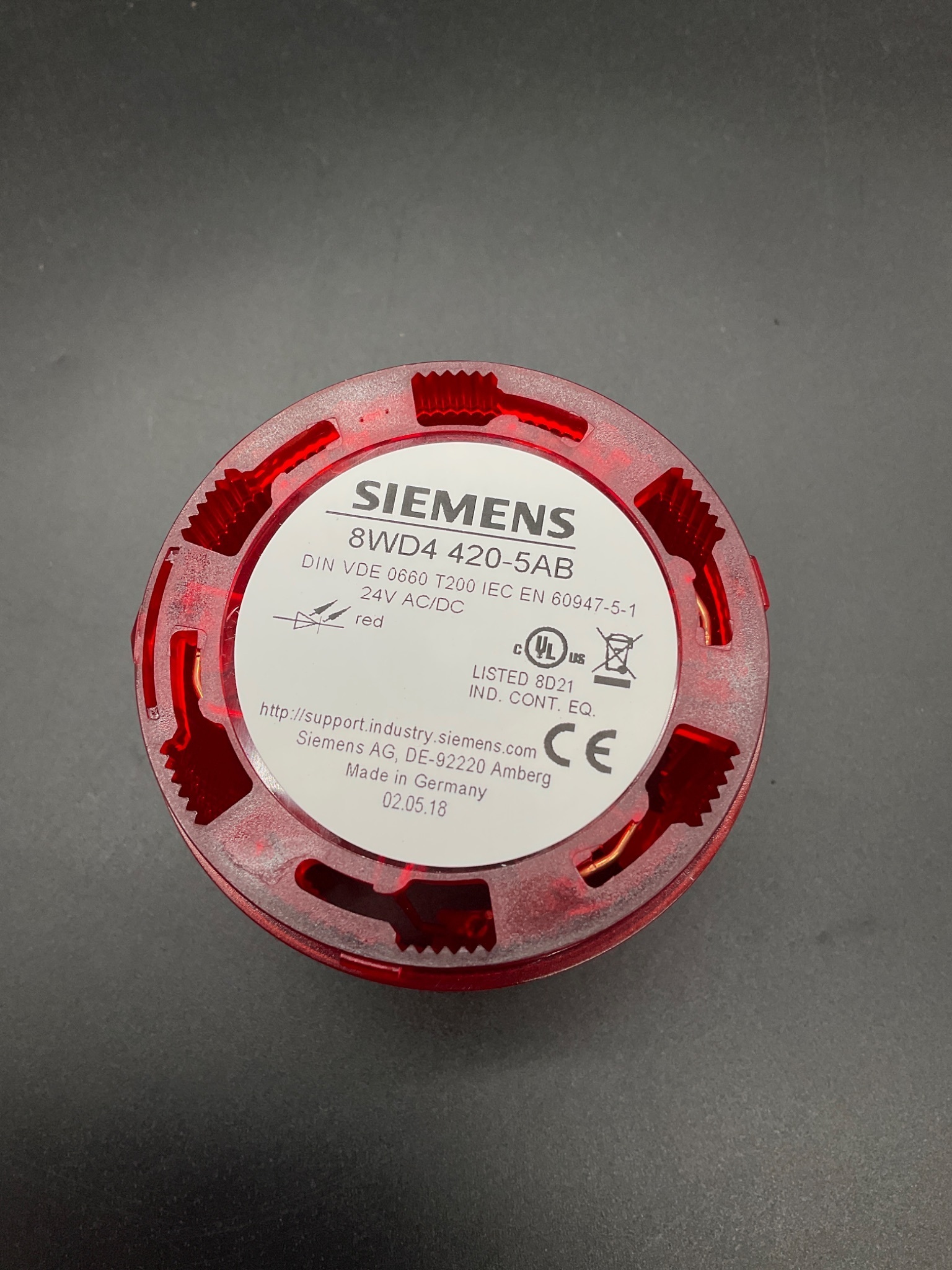 Siemens 8WD4 420-5AB Stack Light Signal Element USED 3