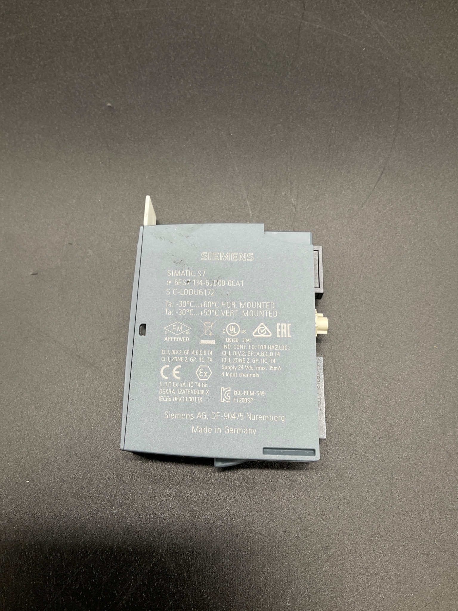 Siemens 6ES7134-6JD00-0CA1 SIMATIC ET 200SP Analog Input Module USED 0