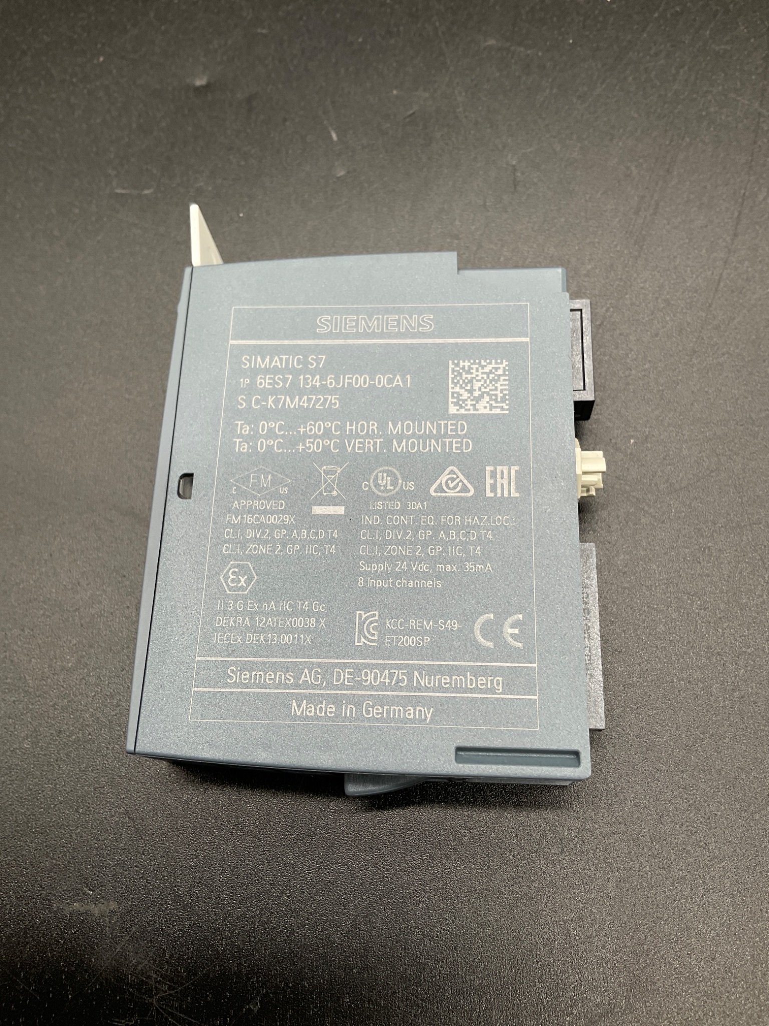 Siemens 6ES7134-6JF00-0CA1 SIMATIC ET 200SP Analog Input Module USED 3