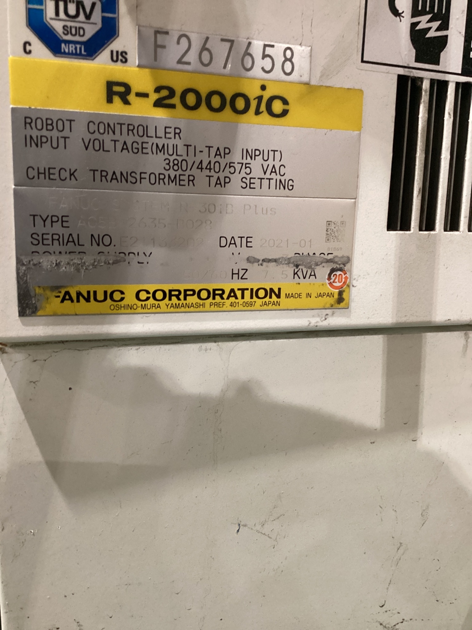 Fanuc R-2000iC/210F Complete with R-30iB Plus Controller USED 14