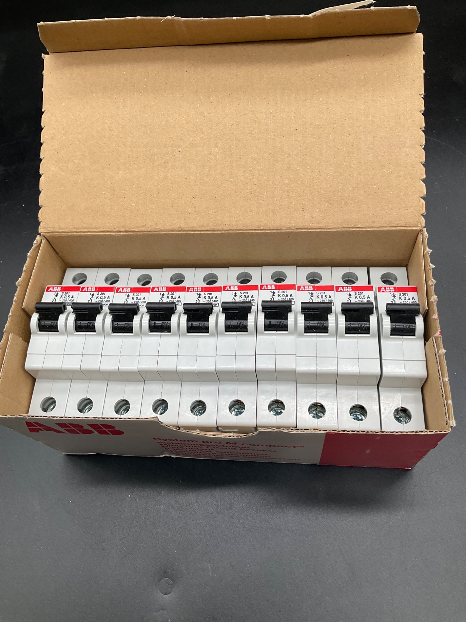 ABB S201‑K0,5 Miniature Circuit Breaker Box of 10 NEW 3