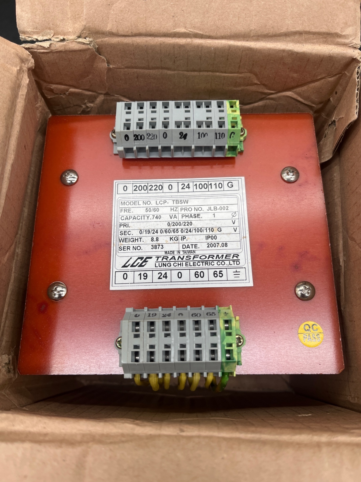 LUNG CHI ELECTRICAL LCP‑TBSW Control Transformer NEW 0