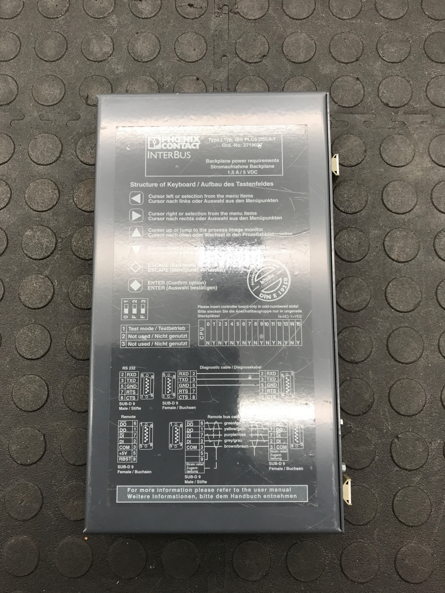 PHOENIX CONTACT IBS PLC5 DSC/I‑T INTERBUS Controller USED 3