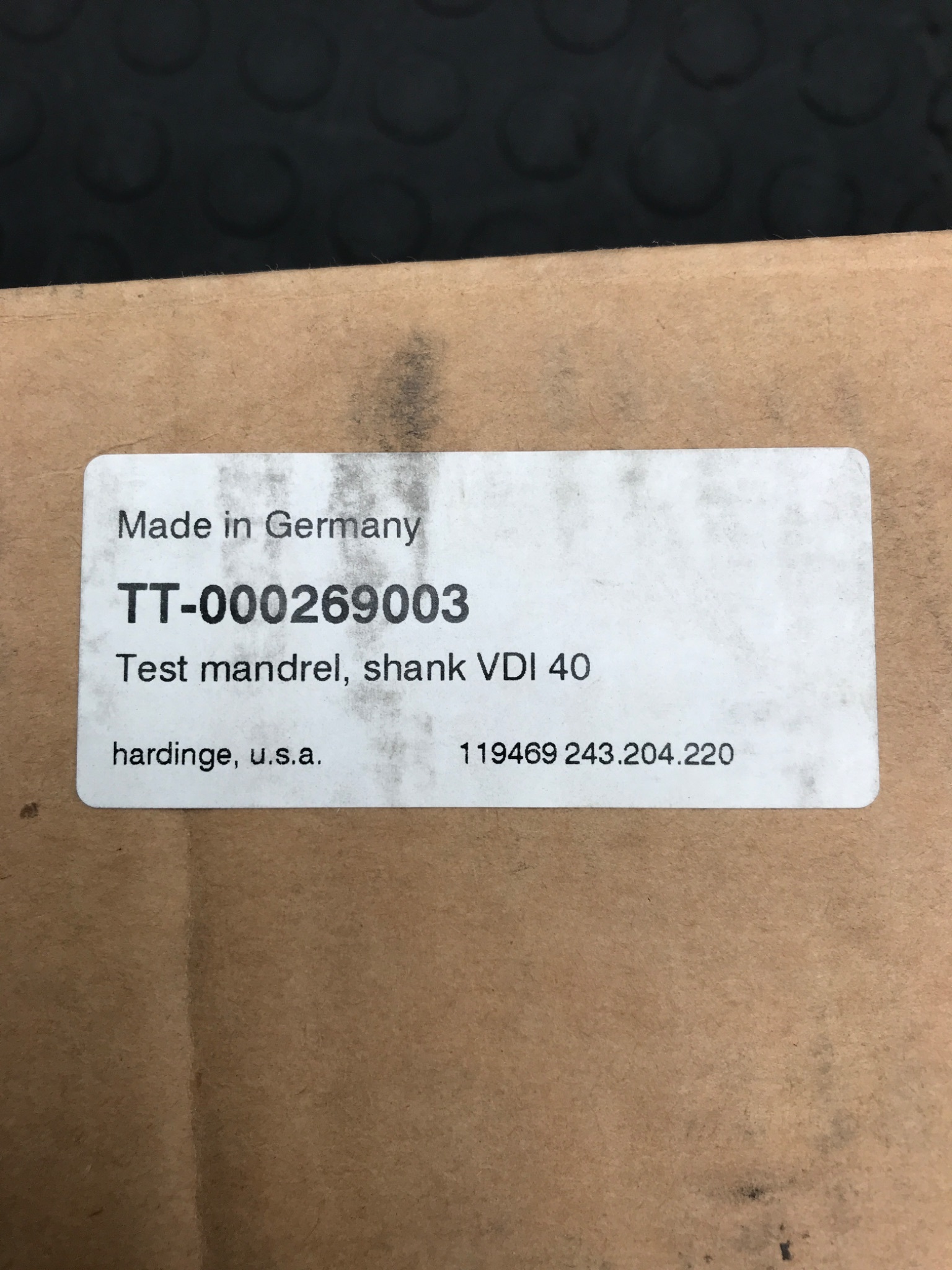 HARDINGE TT‑000269003 Arbor Test Mandrel VDI 40 NEW 2