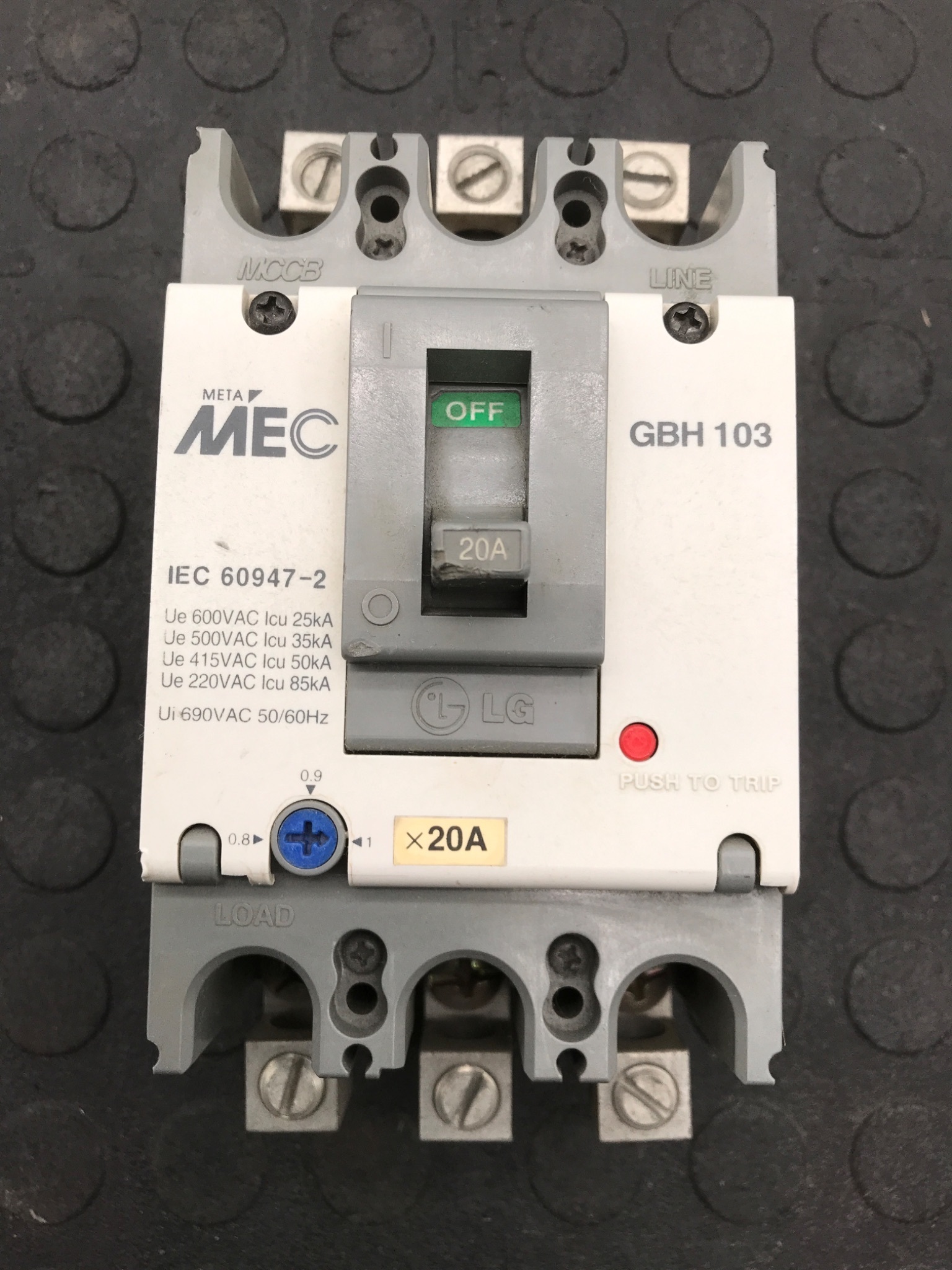 LG / MEC GBH103-20A-42K Manual Motor Controller USED 1
