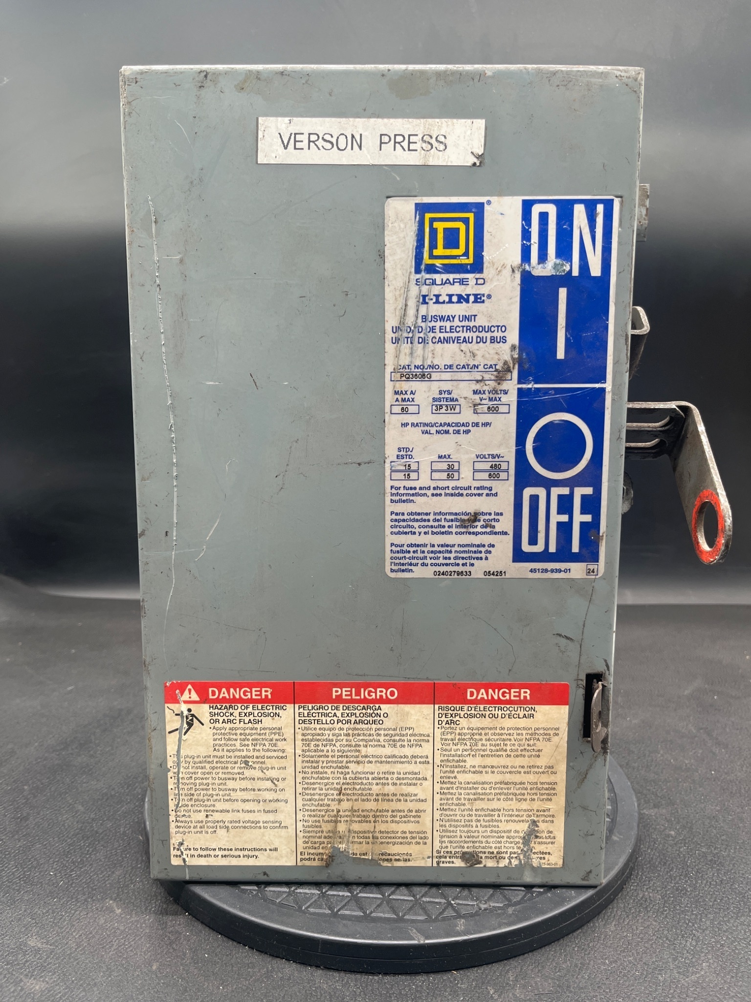 Square D PQ3606G I‑Line Fusible Busway Unit USED 0