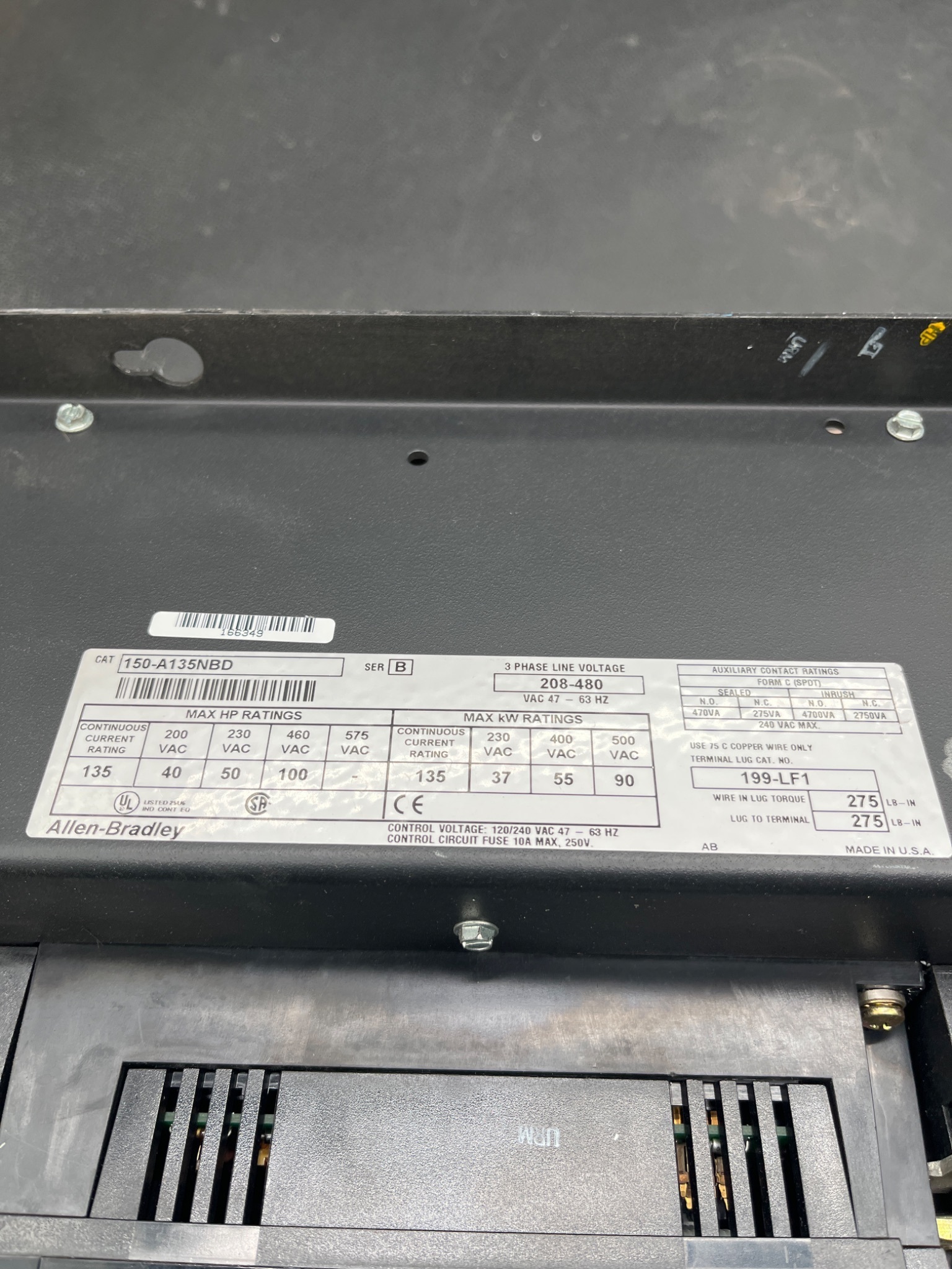 ALLEN‑BRADLEY 150‑A135NBD SMC Plus Soft Starter USED 6
