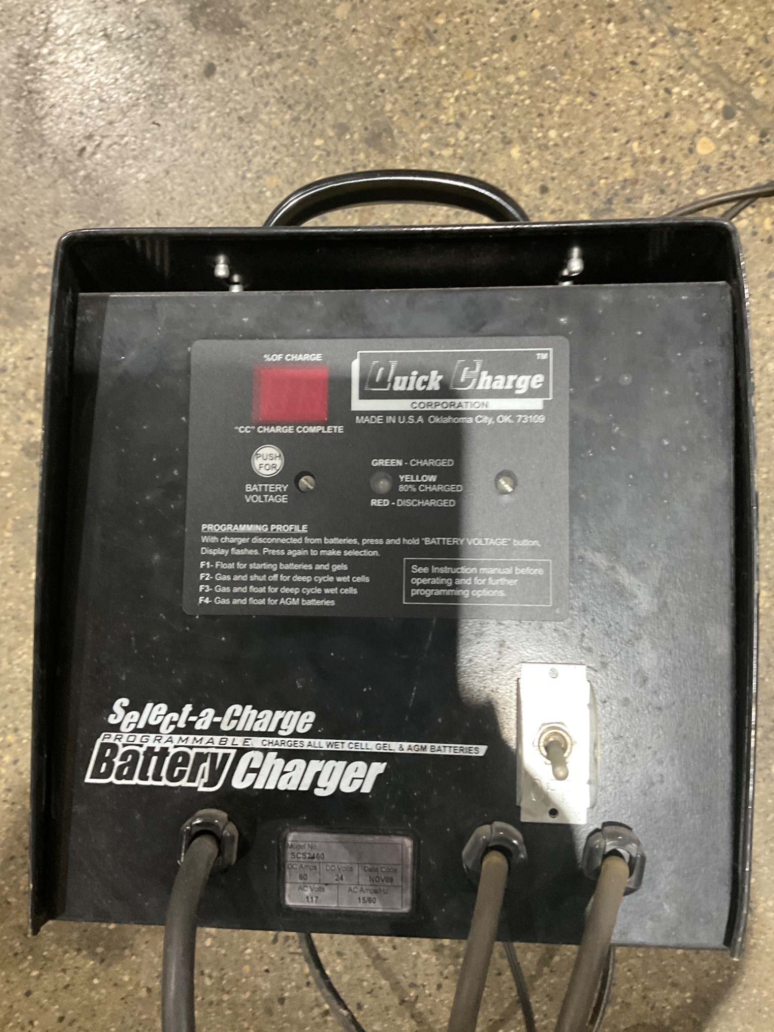 QUICKCHARGE SCS2460 Battery Charger USED 0