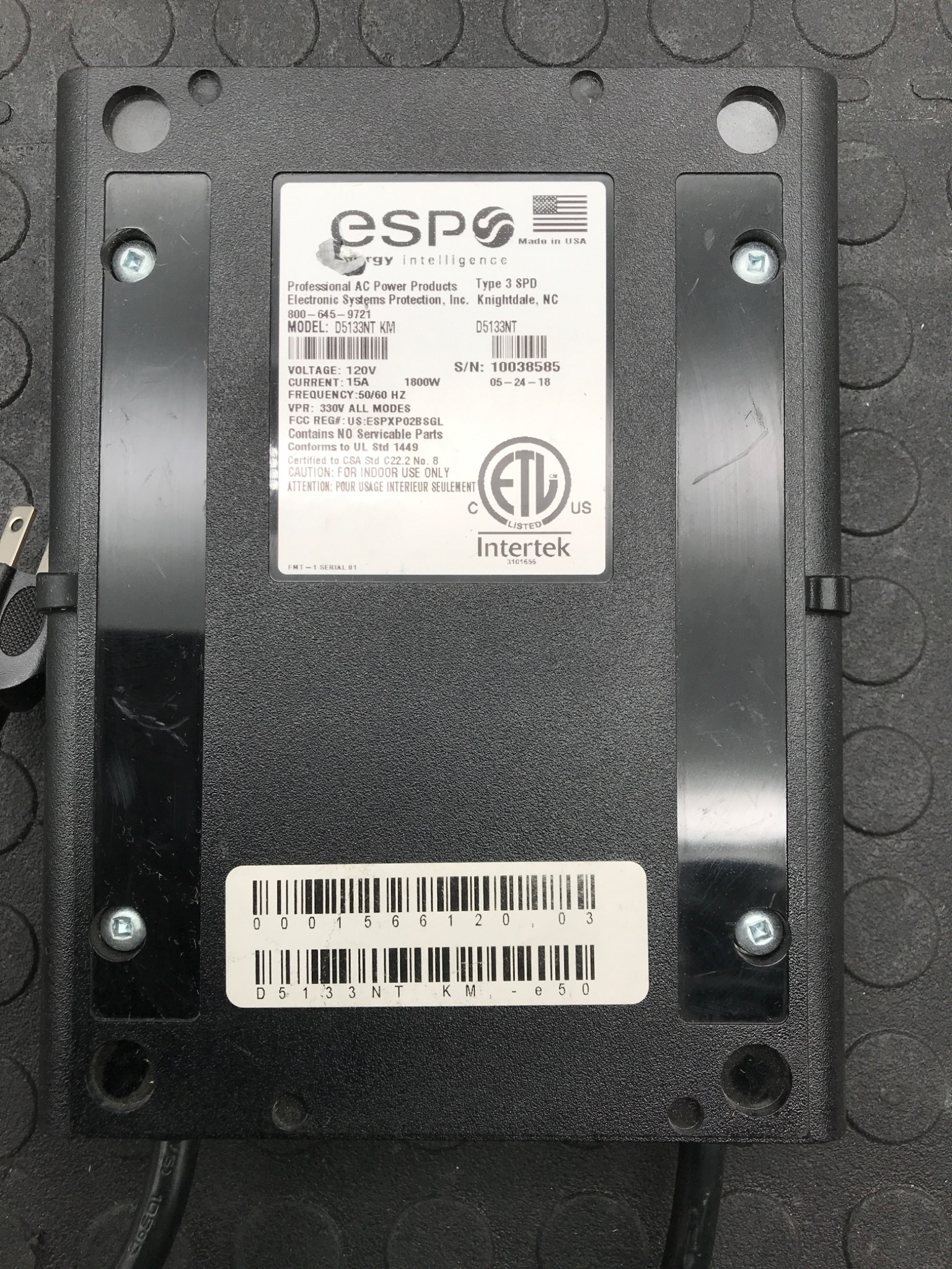 ESP D5133NT Digital Surge Protector USED 3