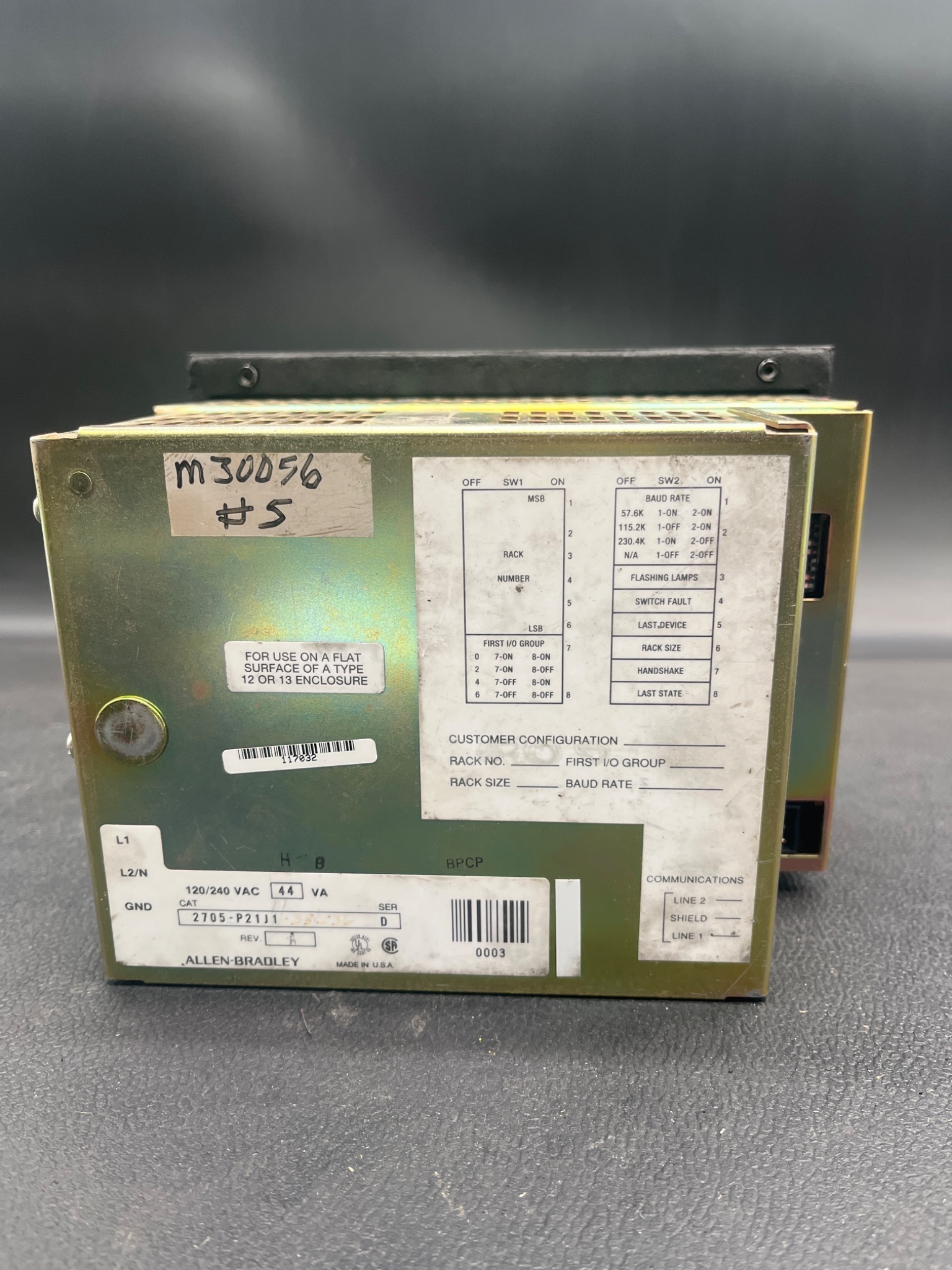 ALLEN‑BRADLEY 2705‑P21J1 RediPANEL Operator Interface USED 2